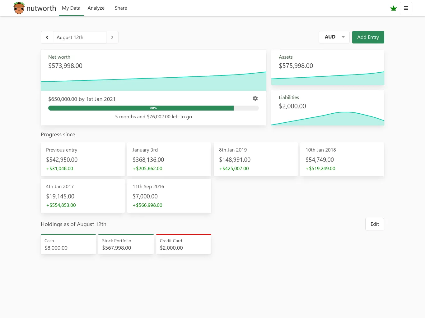 nutworth - Net Worth Tracker | Indus Appstore | Screenshot