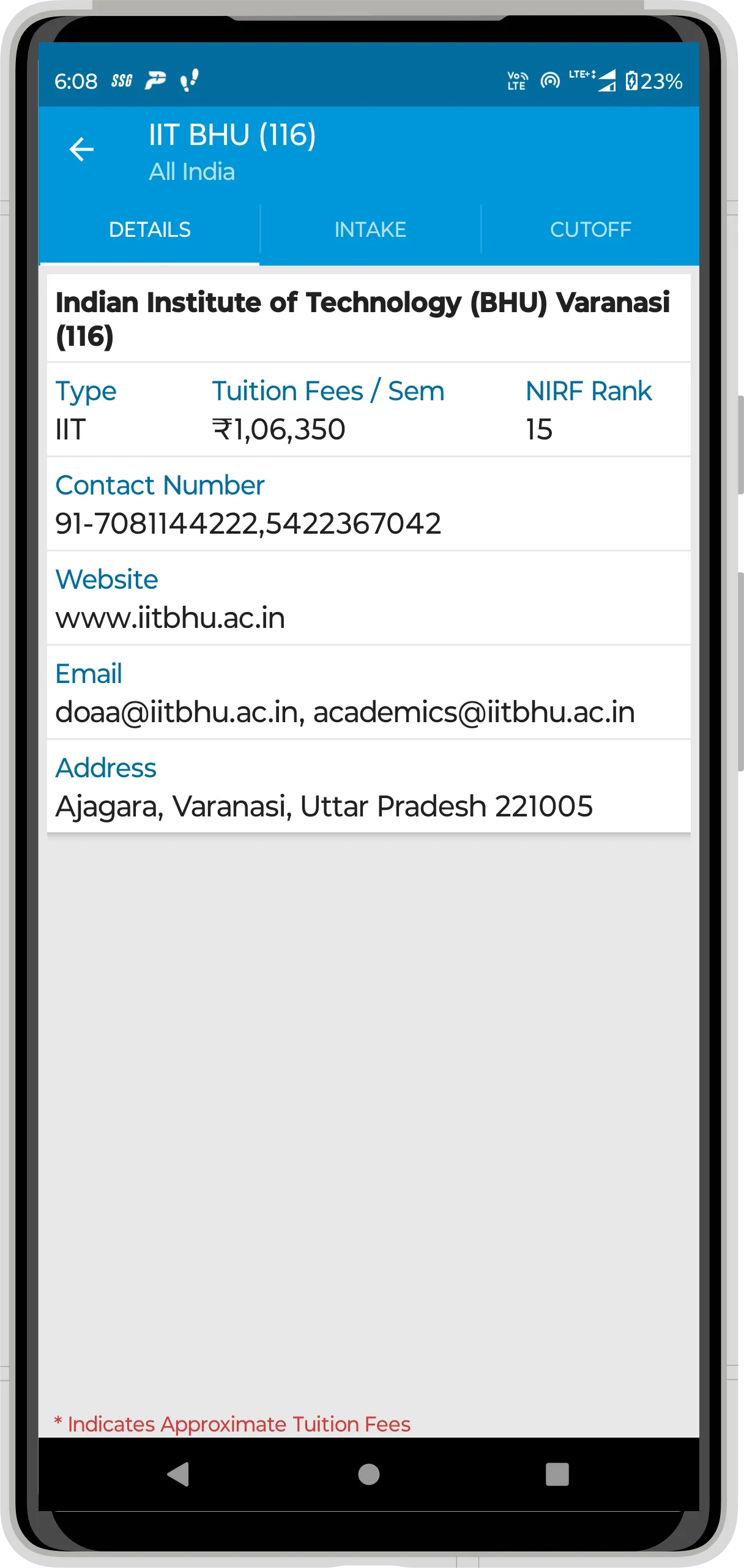 JEE Admission Information | Indus Appstore | Screenshot