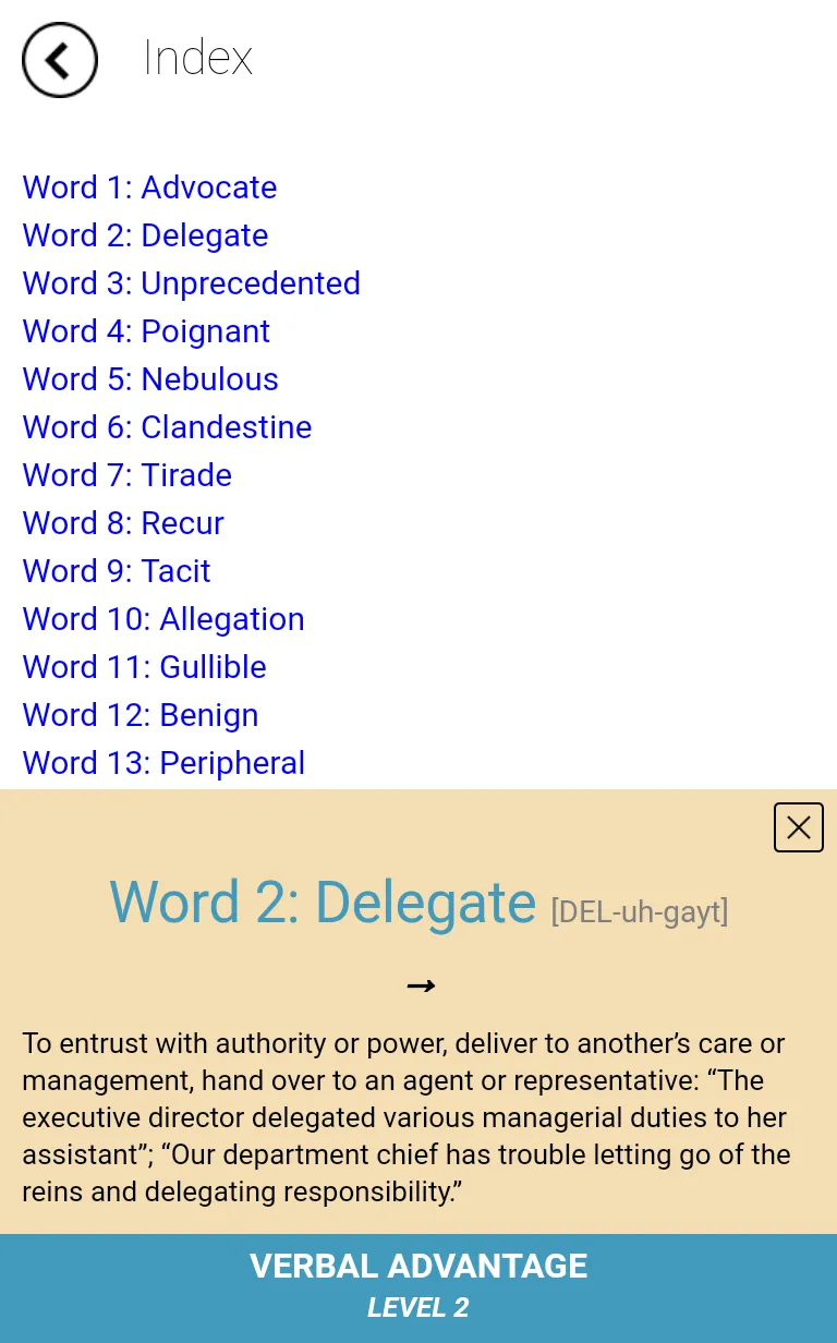 Verbal Advantage - Level 2 | Indus Appstore | Screenshot