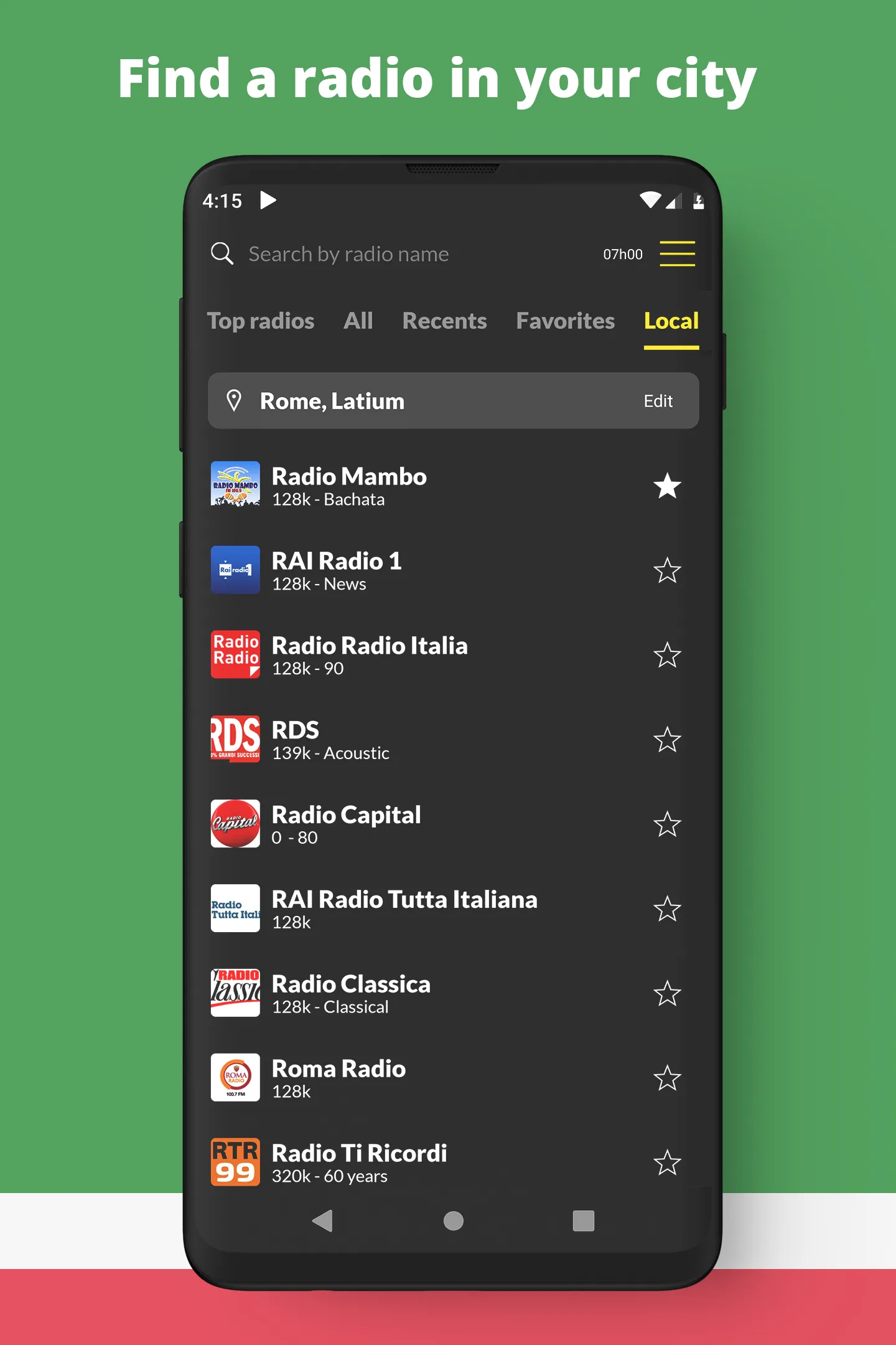 Radio Italy FM Online | Indus Appstore | Screenshot