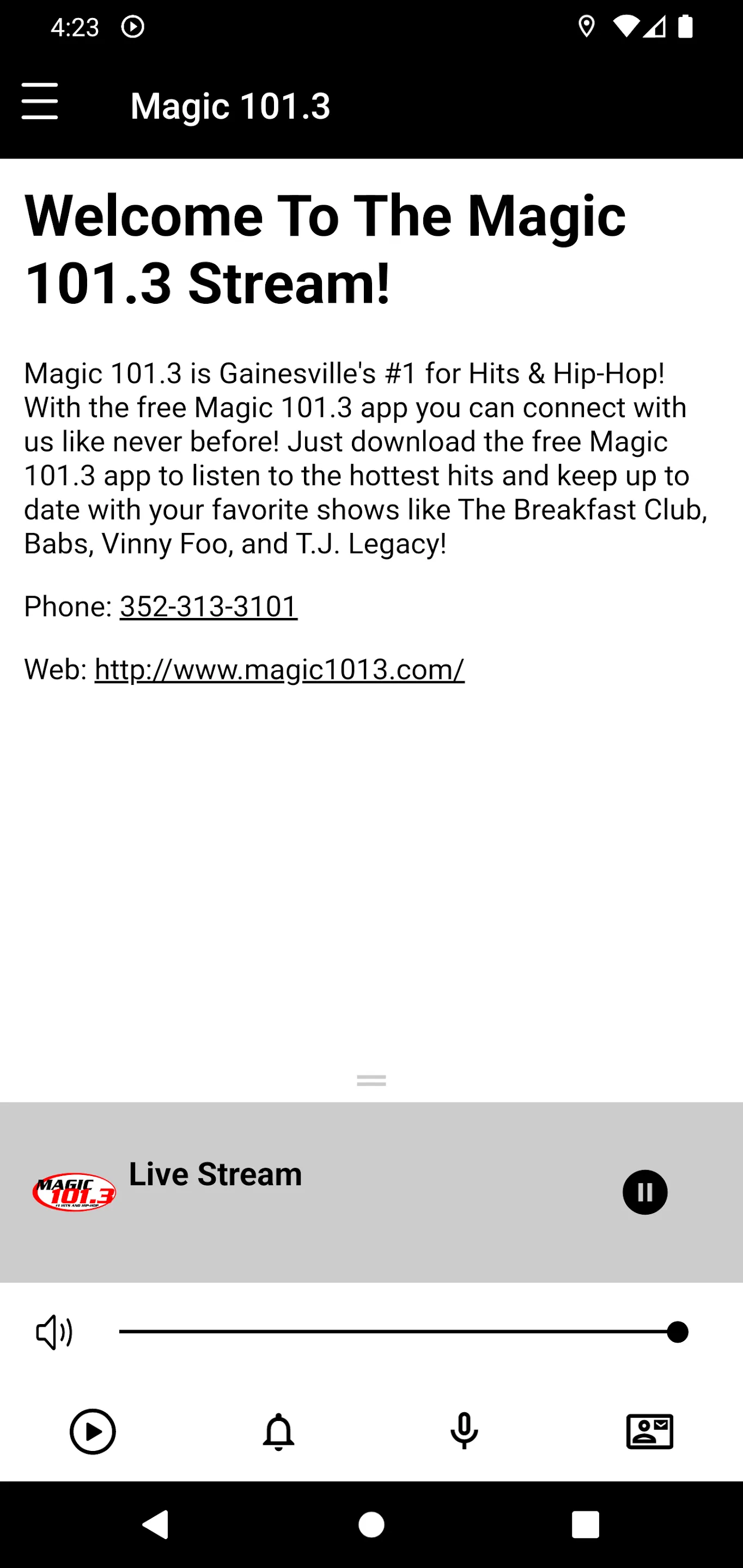 Magic 101.3 Gainesville | Indus Appstore | Screenshot