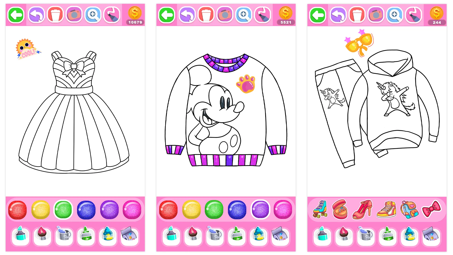 Dress Coloring Game Glitter | Indus Appstore | Screenshot