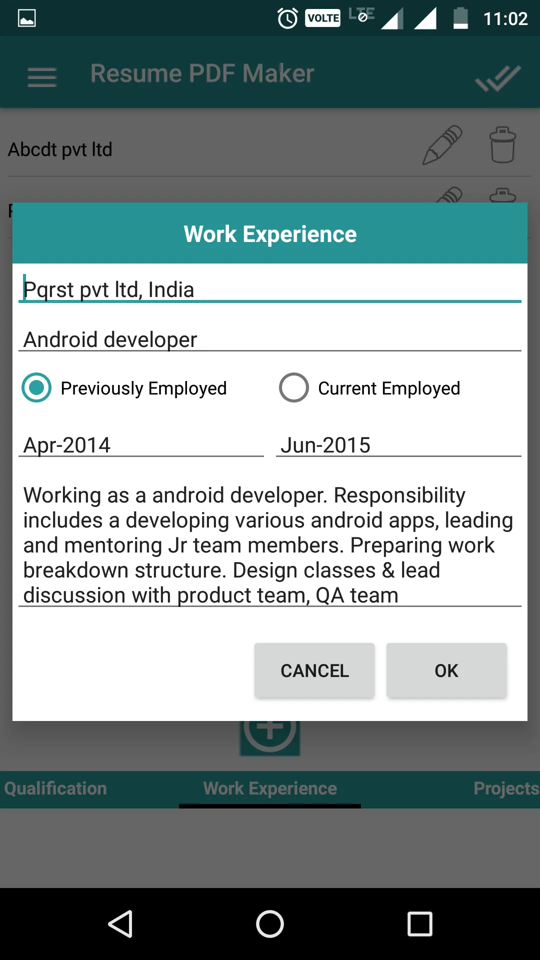 Resume PDF Maker / CV Builder | Indus Appstore | Screenshot