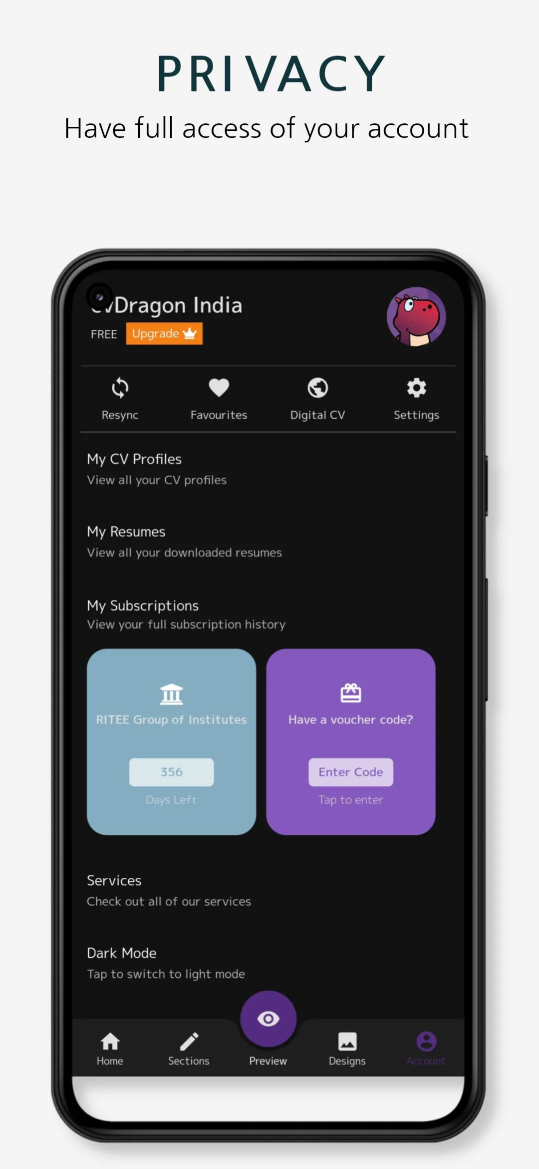 cvDragon Resume App: Create CV | Indus Appstore | Screenshot