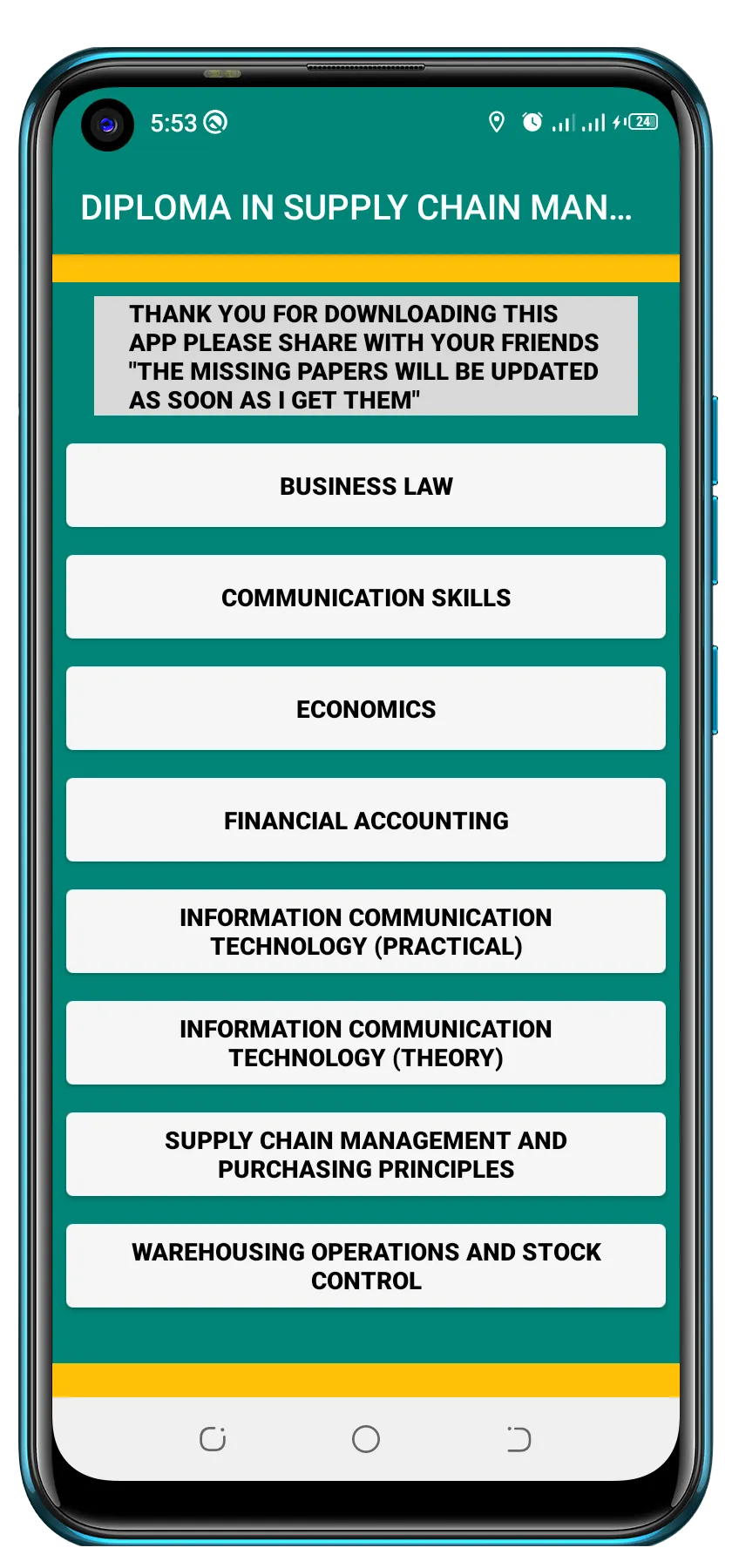 DIPLOMA IN SUPPLY CHAIN MOD 1 | Indus Appstore | Screenshot