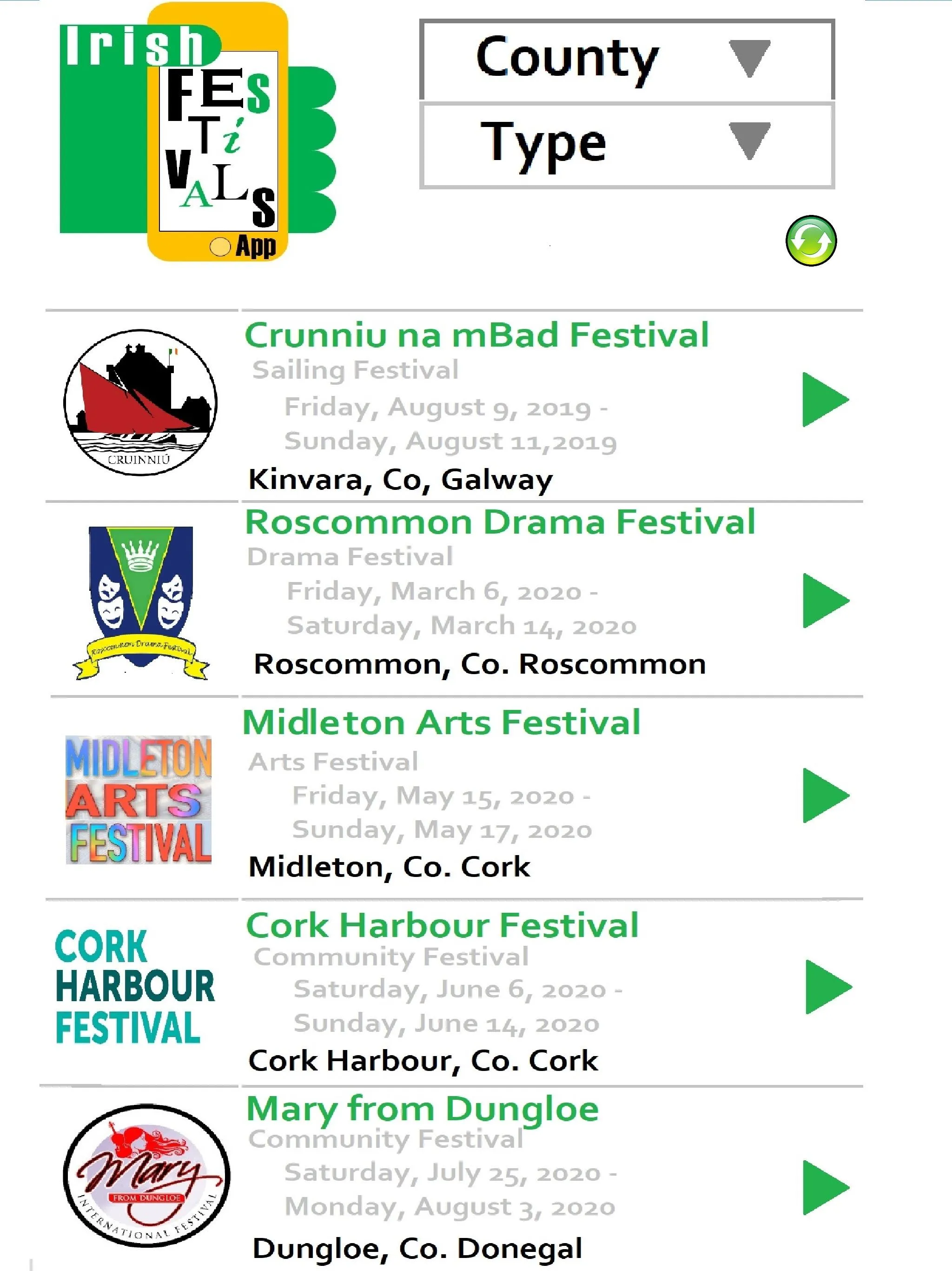 Irish Festivals | Indus Appstore | Screenshot