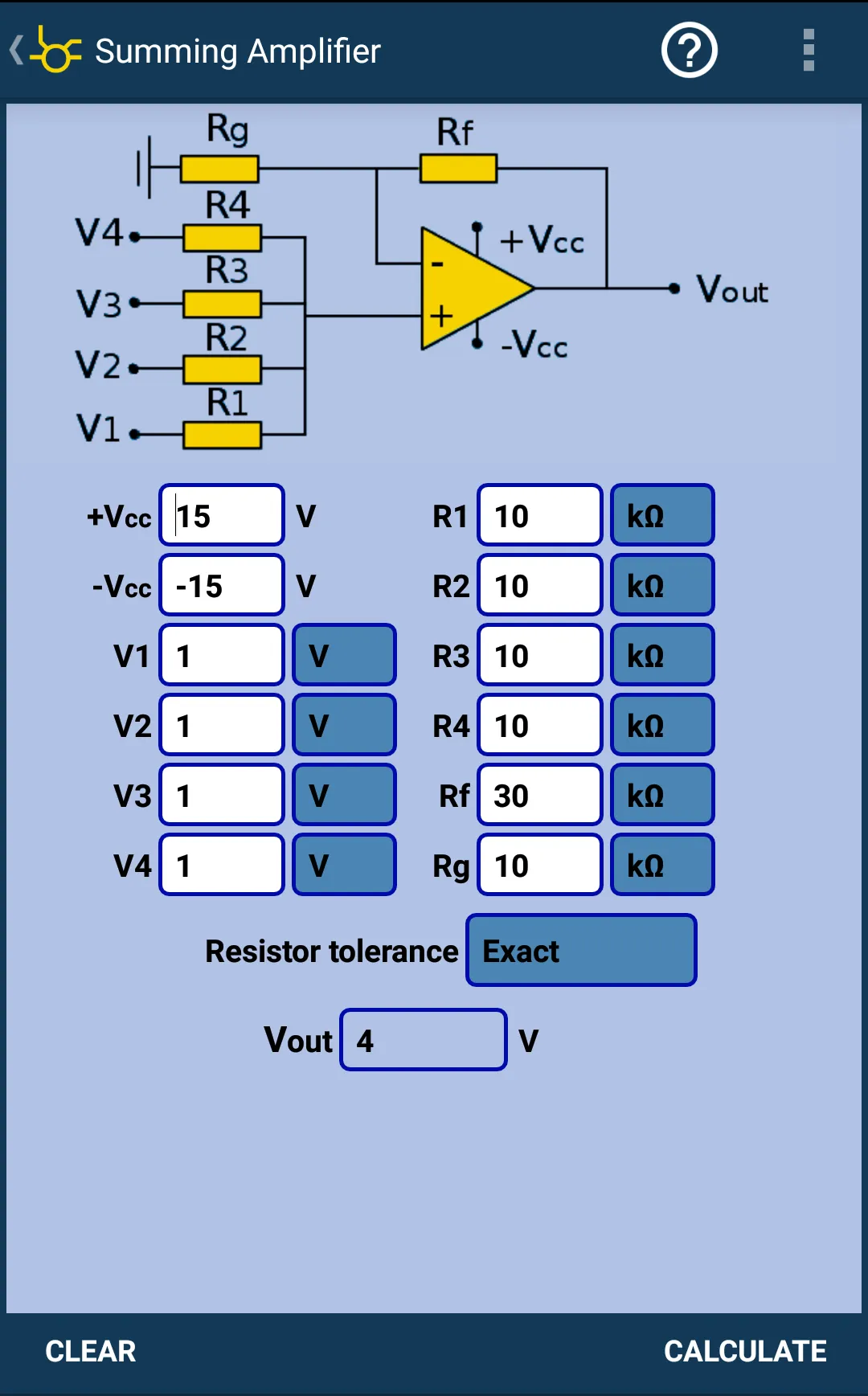 Opamp Calculator | Indus Appstore | Screenshot