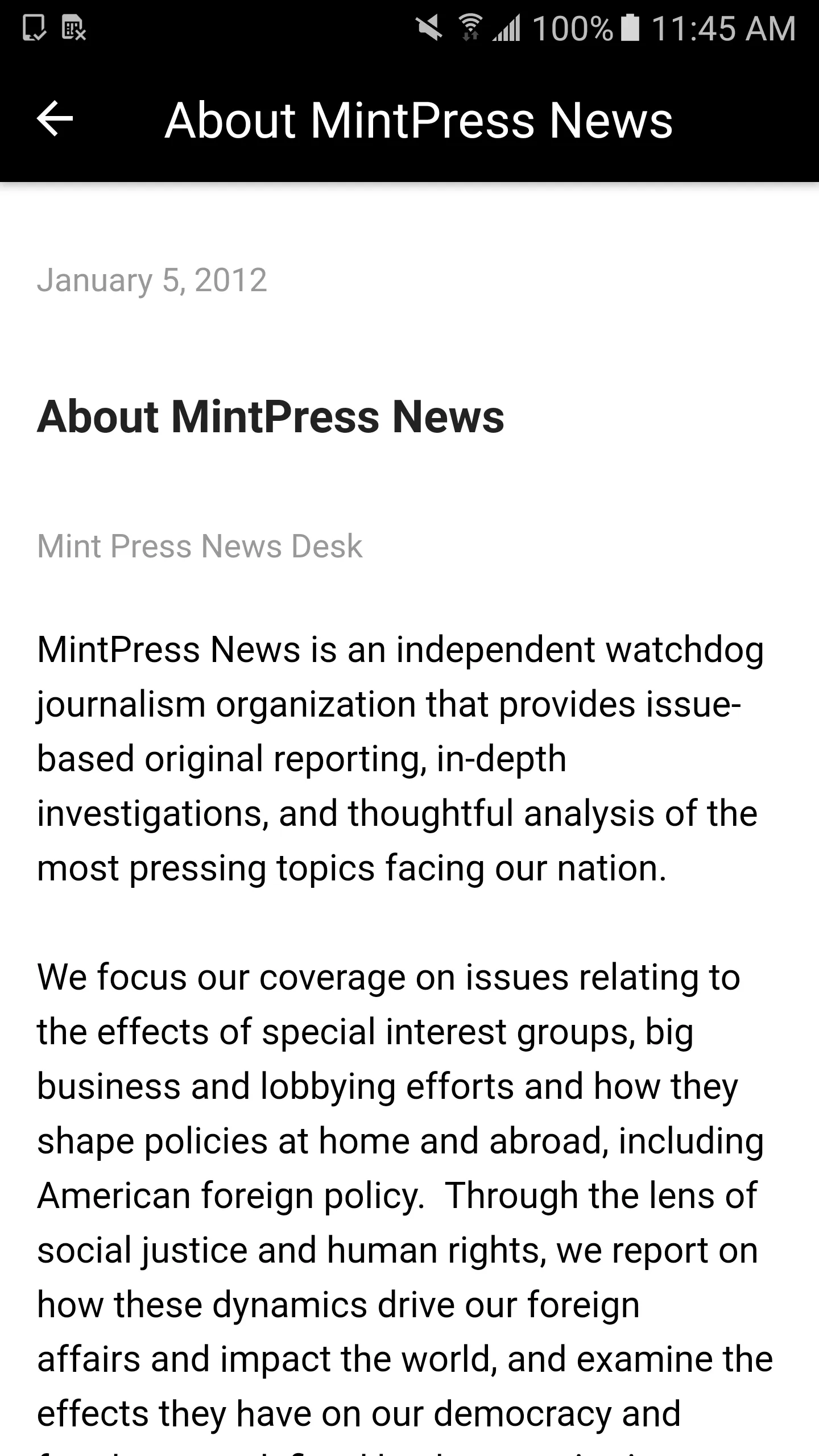 MintPress News | Indus Appstore | Screenshot