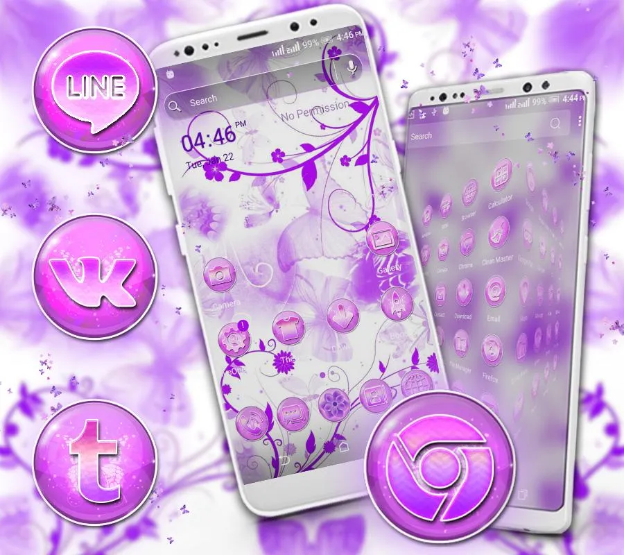 Purple Butterfly Theme | Indus Appstore | Screenshot