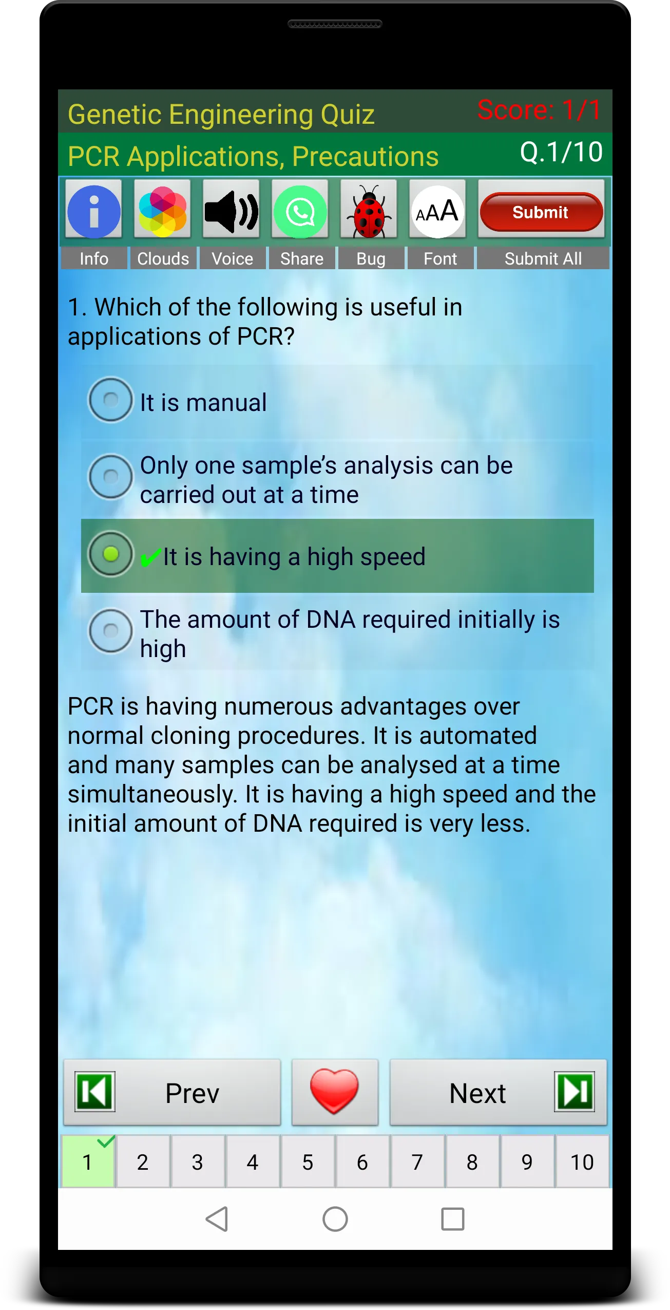 Genetic Engineering Quiz | Indus Appstore | Screenshot