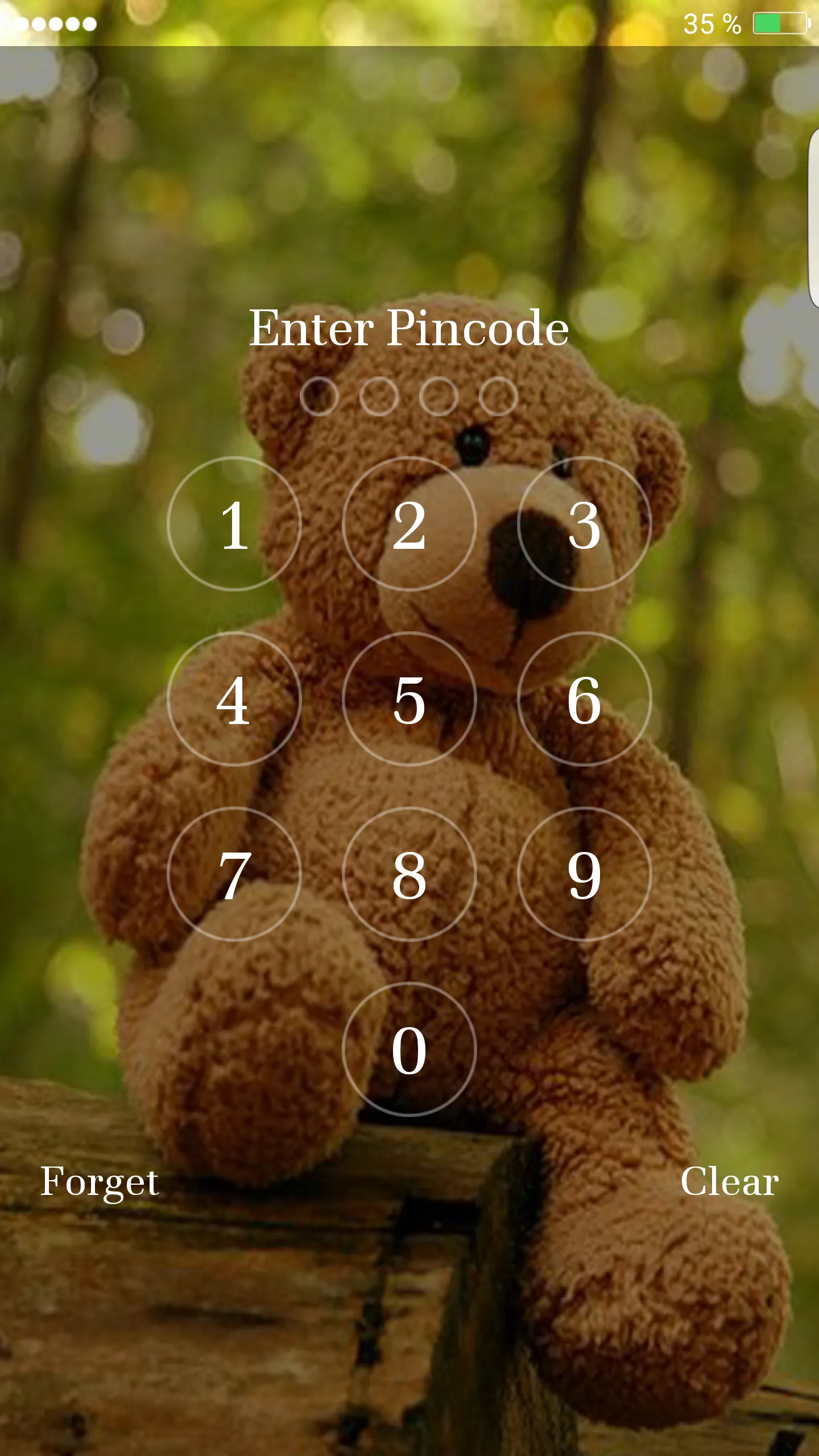 Teddy Bear Pin Lock Screen | Indus Appstore | Screenshot