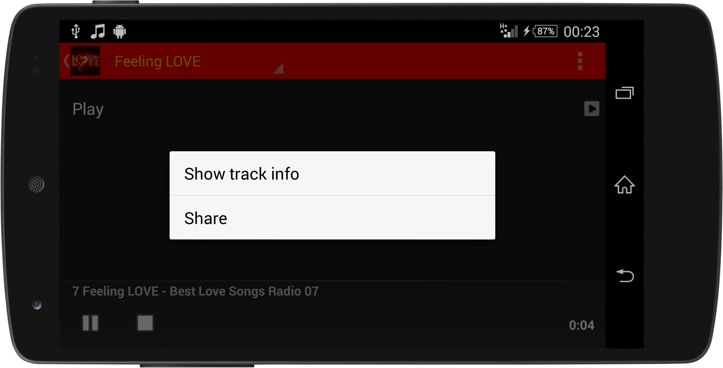 Love and Romance MUSIC Radio | Indus Appstore | Screenshot