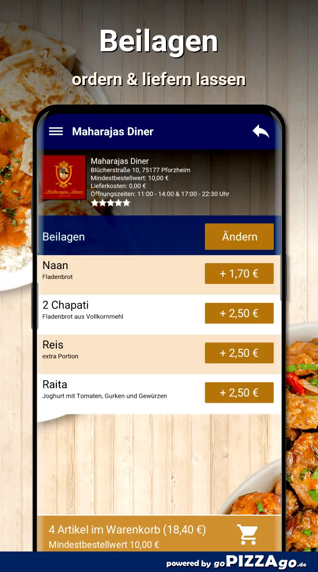 Maharajas Diner Pforzheim | Indus Appstore | Screenshot