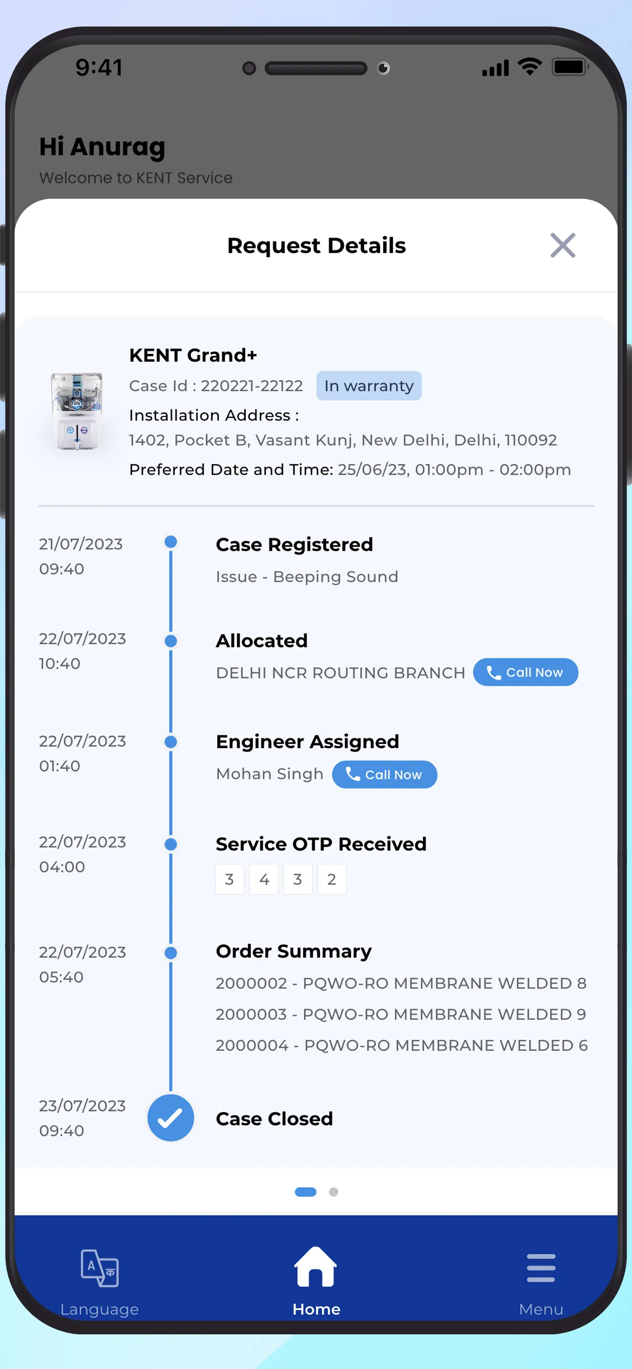 Kent Service App | Indus Appstore | Screenshot