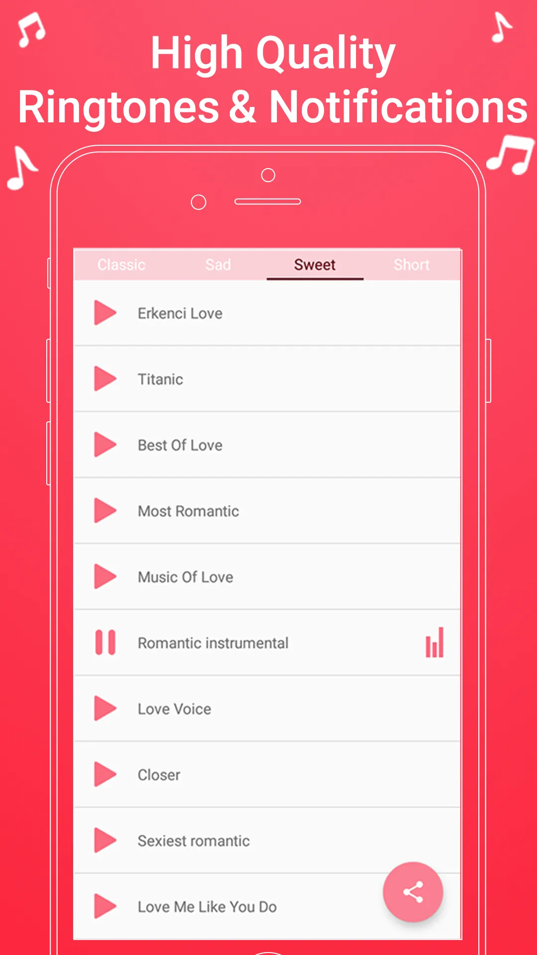 Romantic Ringtones | Indus Appstore | Screenshot