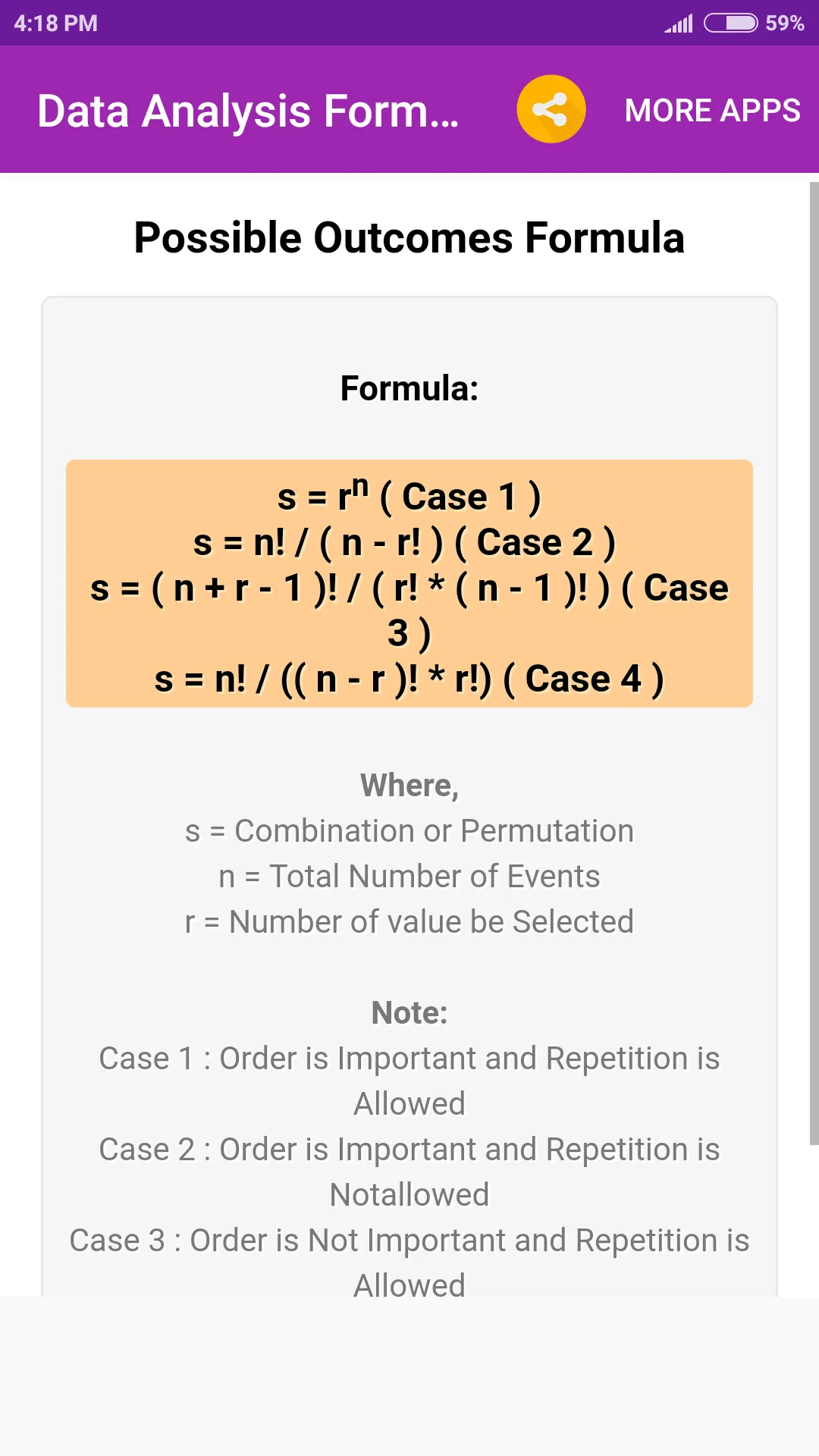 Data Analysis Formulas | Indus Appstore | Screenshot