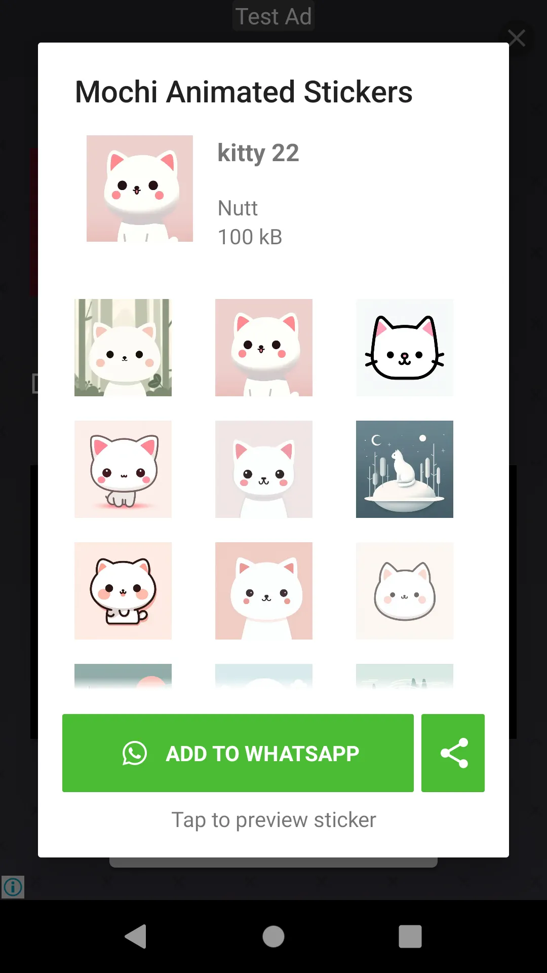 Mochi Cat Animated Stickers | Indus Appstore | Screenshot