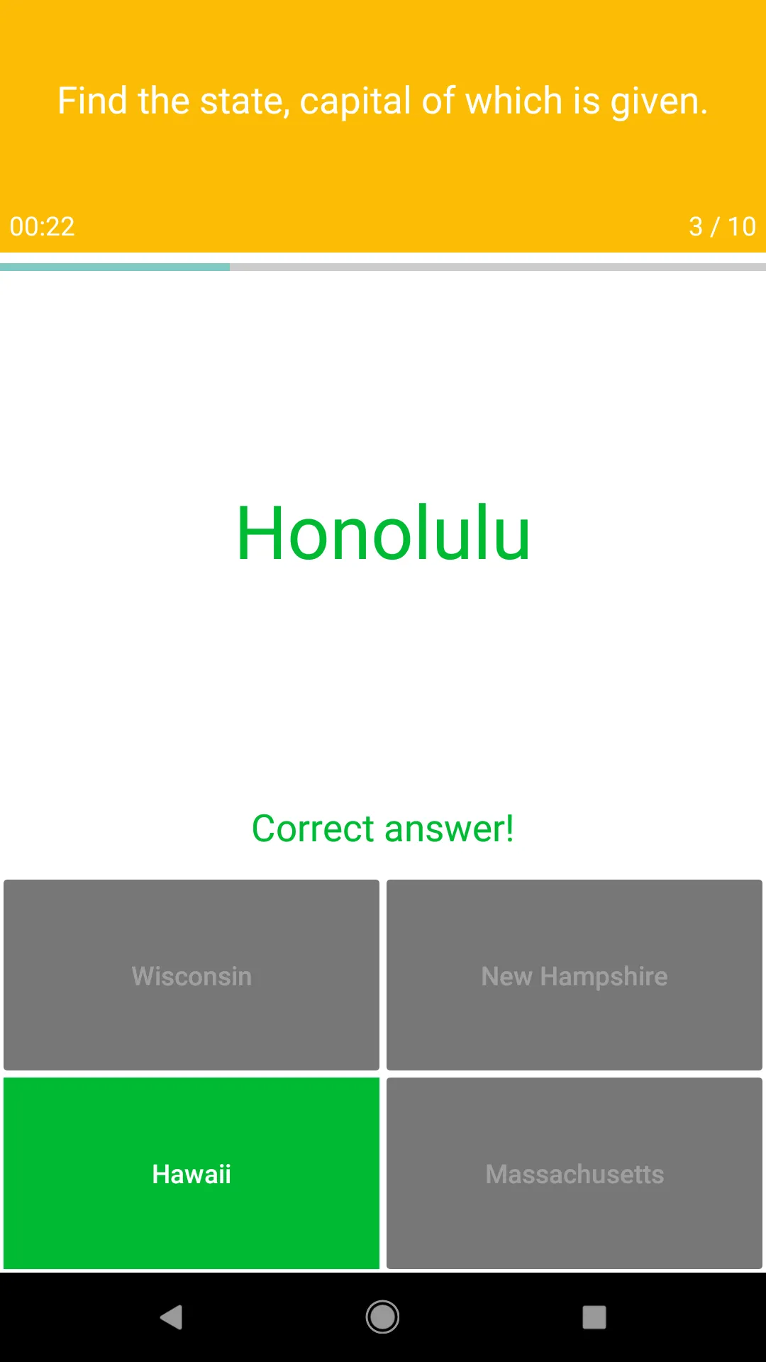 US Map Quiz - 50 States Quiz | Indus Appstore | Screenshot