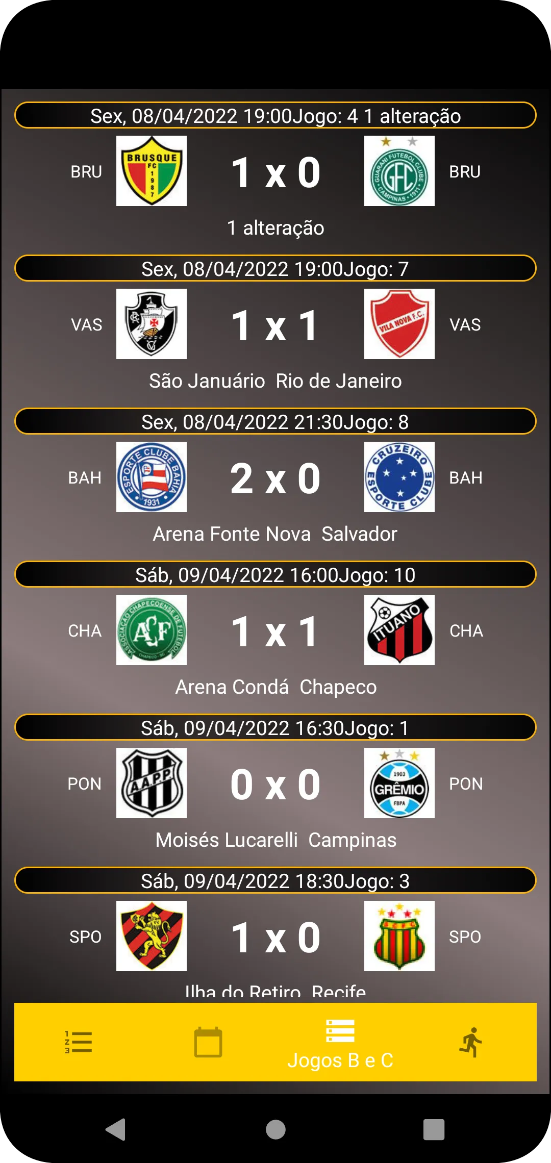 Tabela do Brasileirão A e B | Indus Appstore | Screenshot