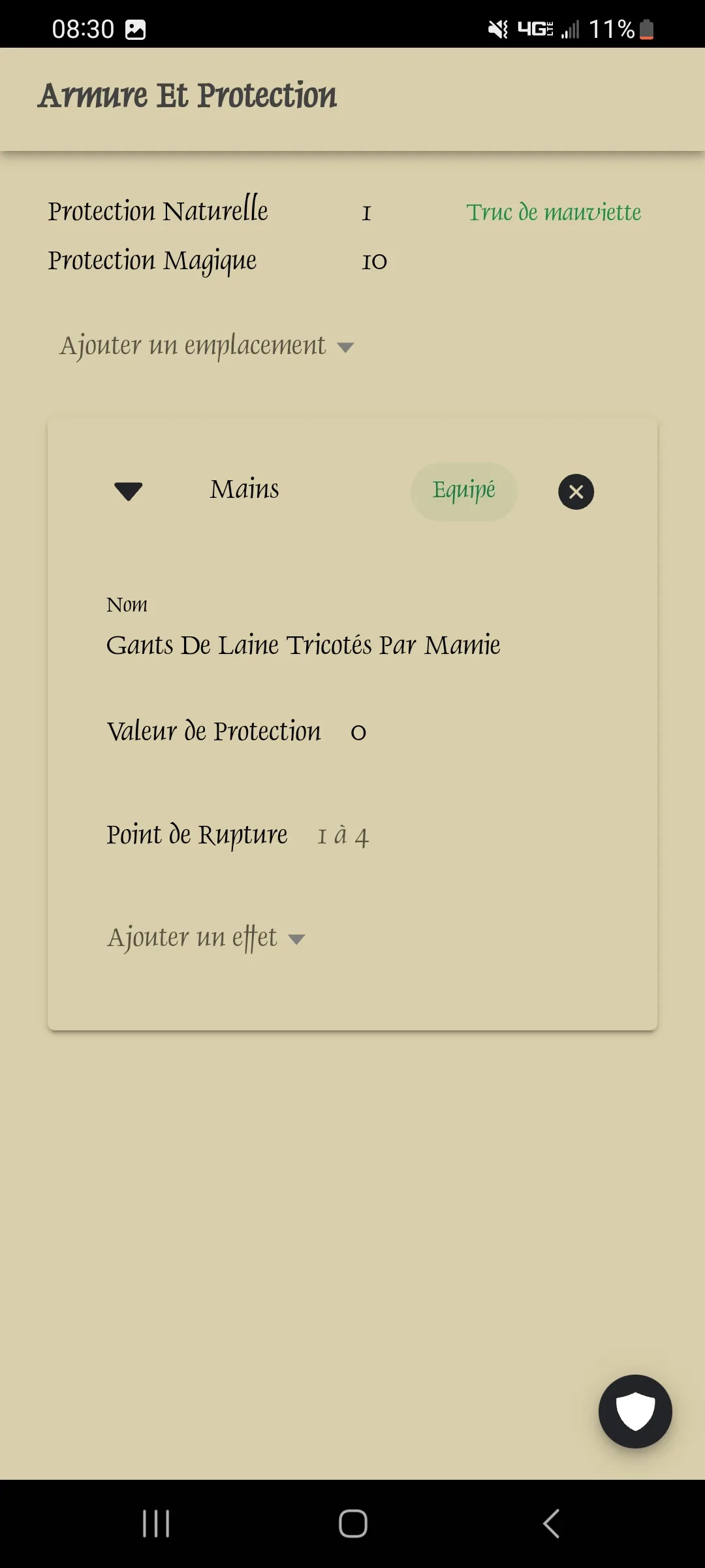 Naheulbeuk - Fiche Personnage | Indus Appstore | Screenshot