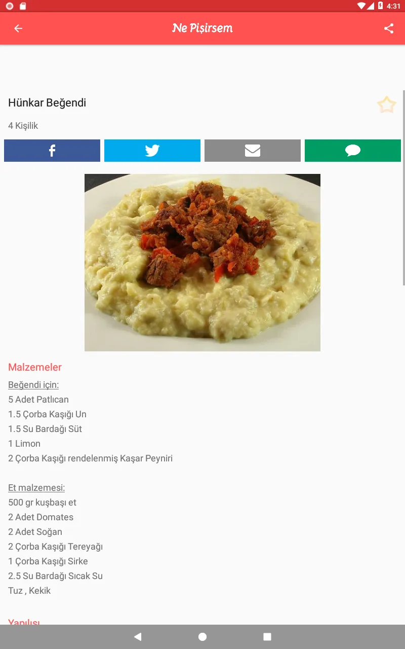 Ne Pişirsem? Yemek Tarifleri | Indus Appstore | Screenshot