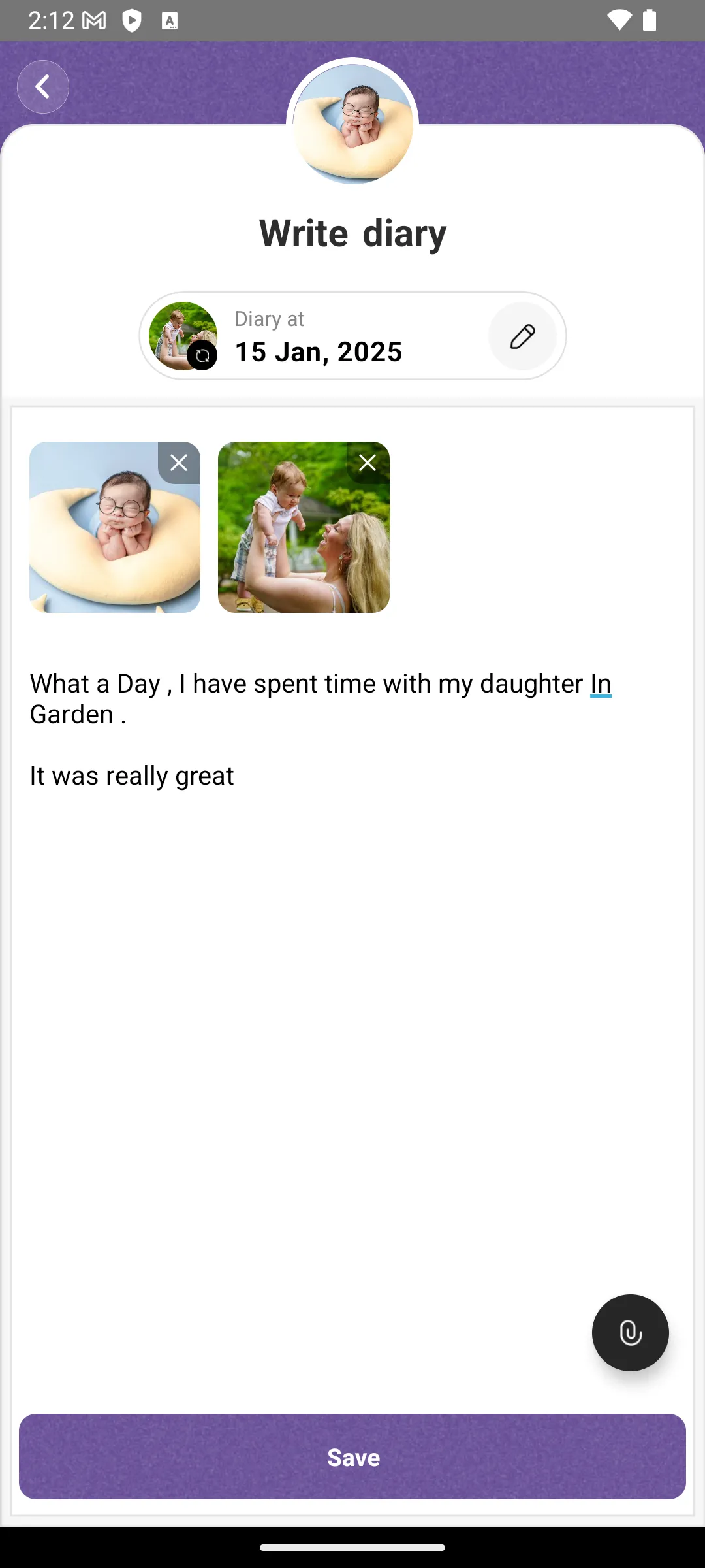 Sisu Logs - Baby Memory Diary | Indus Appstore | Screenshot