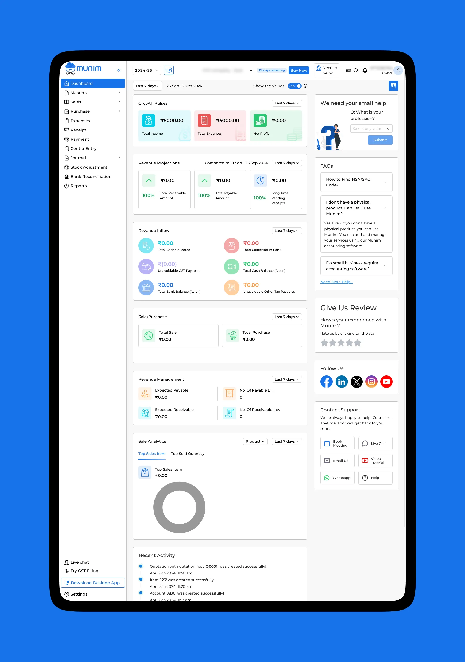 Munim Accounting and Billing | Indus Appstore | Screenshot