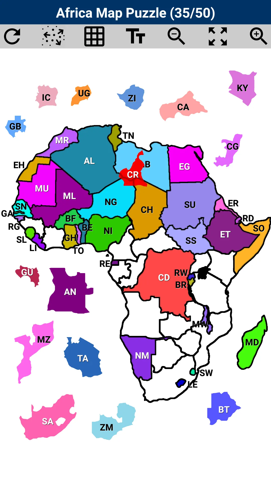 Africa Map Puzzle | Indus Appstore | Screenshot