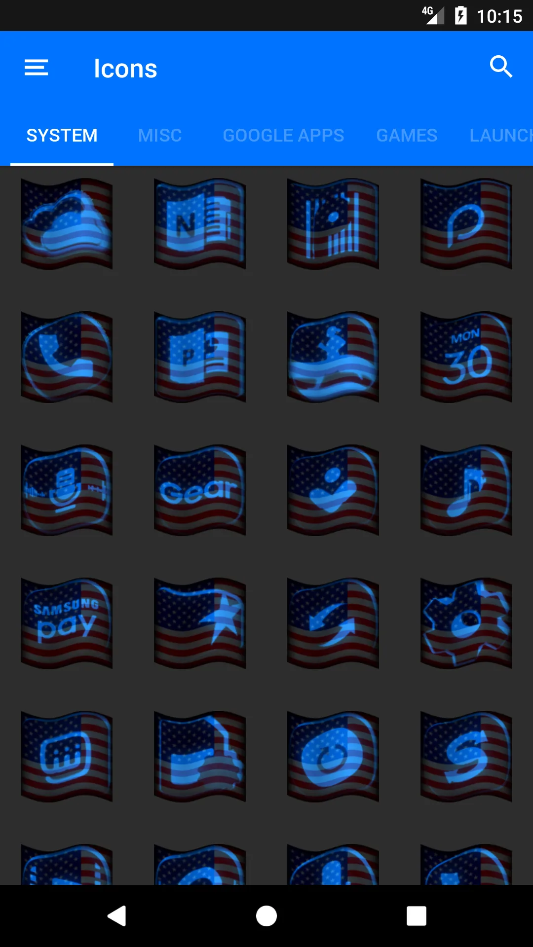 Usa Flag Blue Icon Pack | Indus Appstore | Screenshot