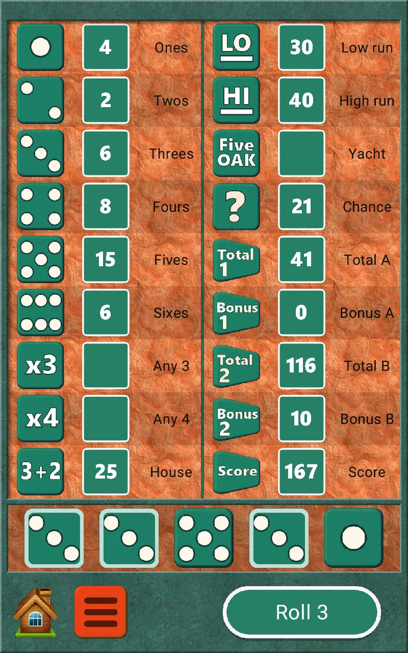 FiveOAK, yatzy dice game. | Indus Appstore | Screenshot