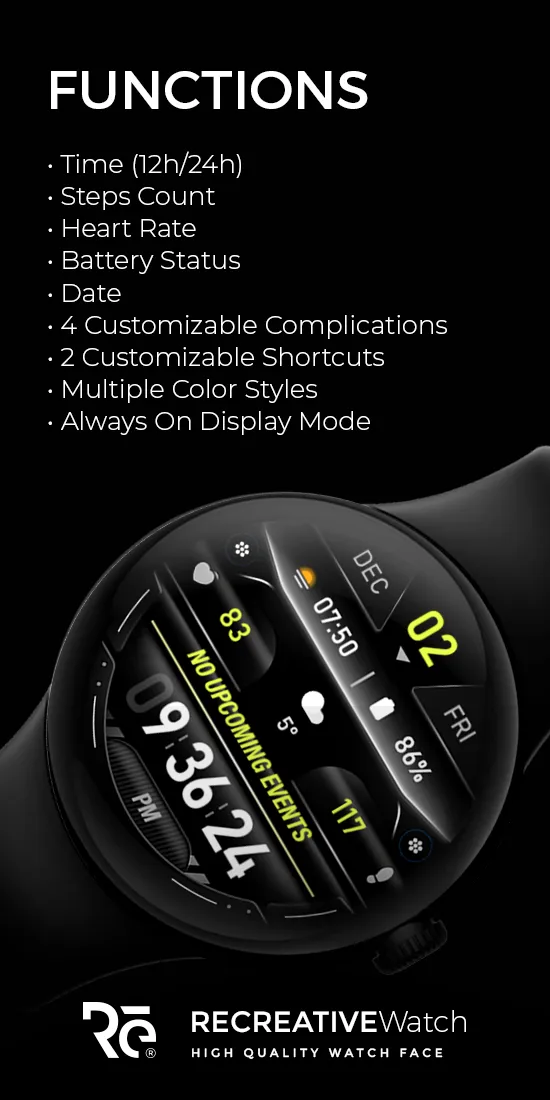 Digital Watch Face - RE03 | Indus Appstore | Screenshot