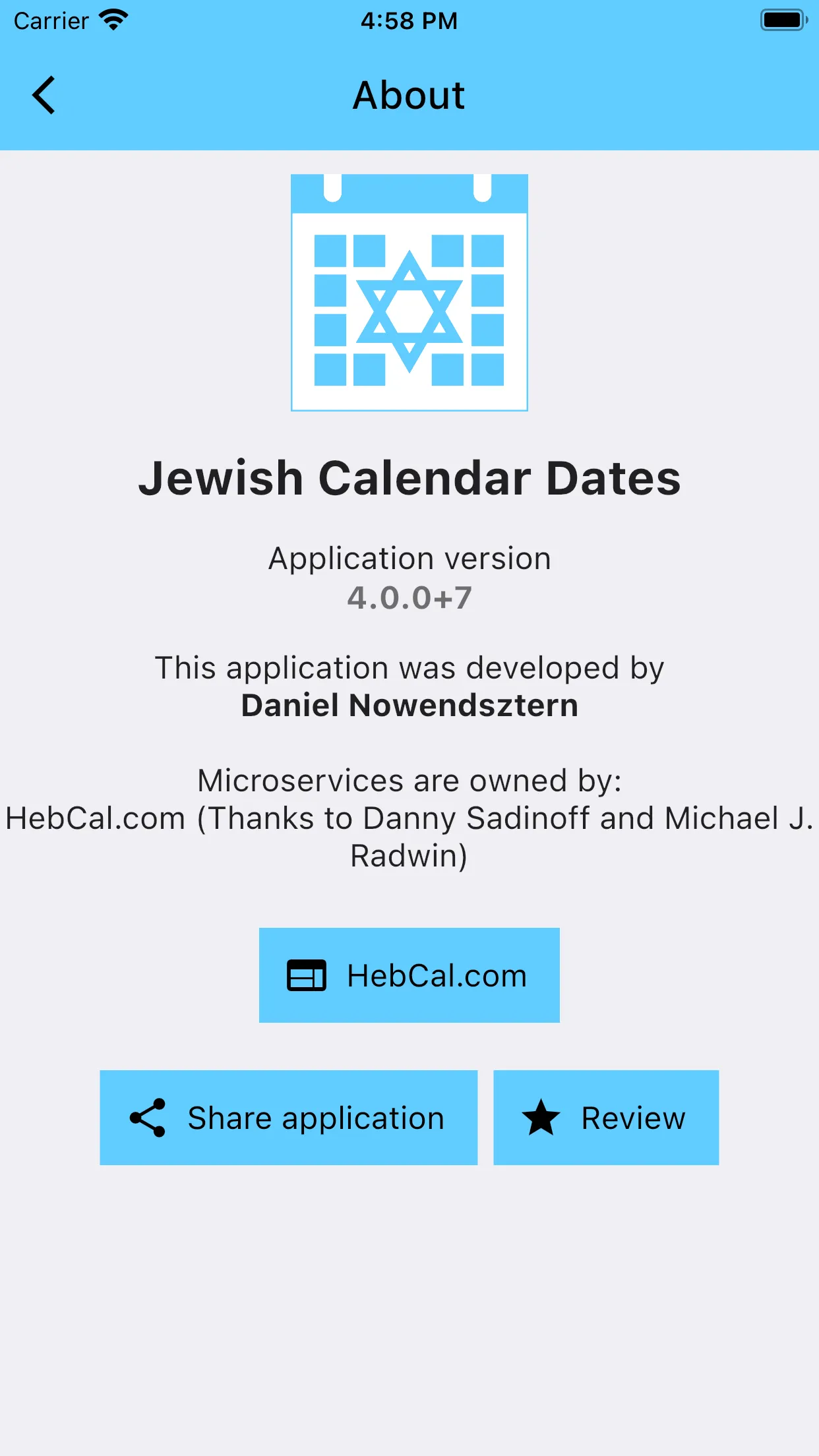 Jewish Calendar Dates | Indus Appstore | Screenshot