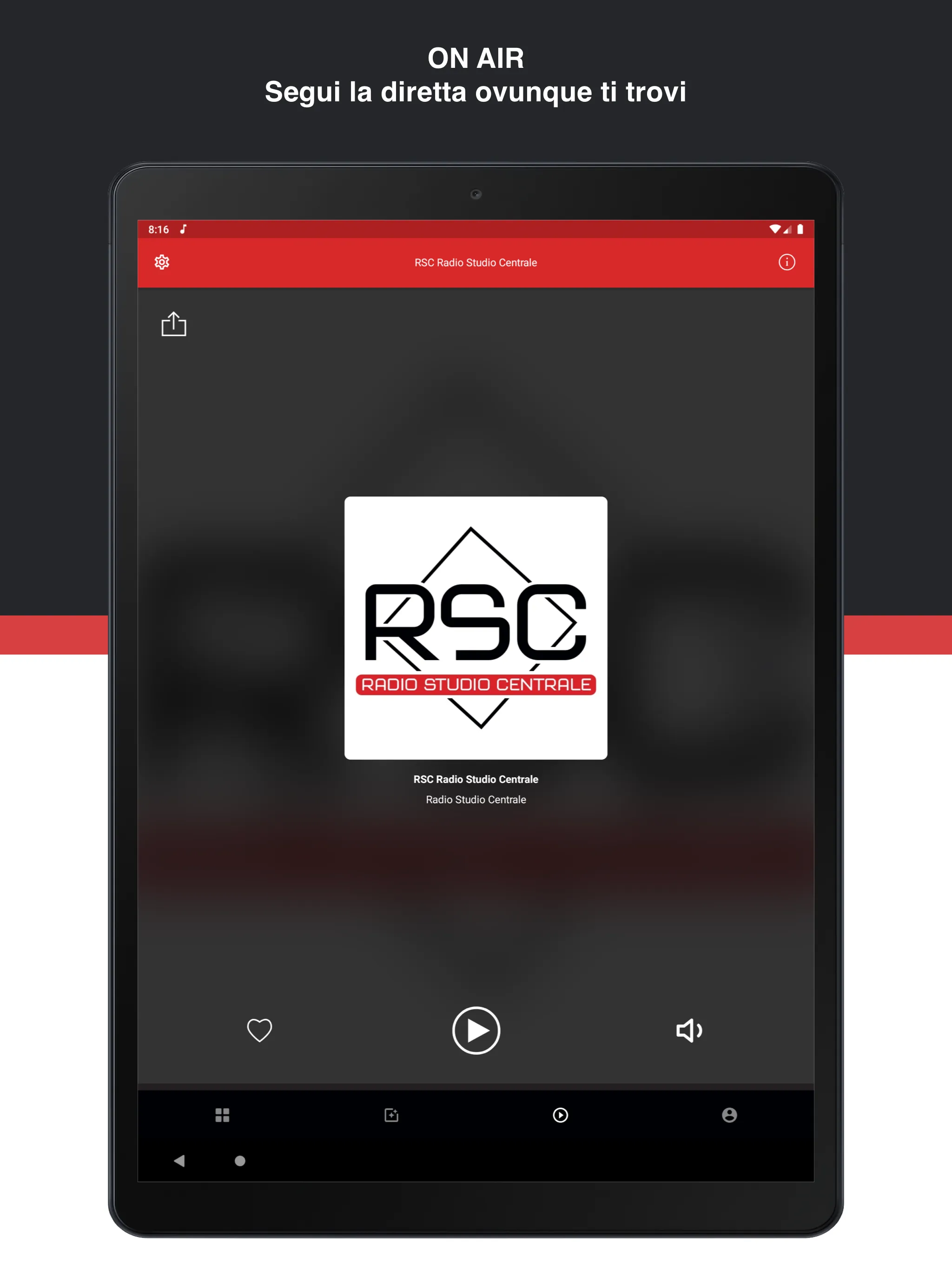 R.S.C. Radio Studio Centrale | Indus Appstore | Screenshot