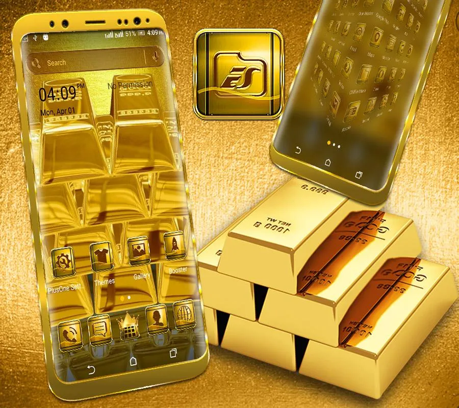 Golden Bricks Launcher Theme | Indus Appstore | Screenshot