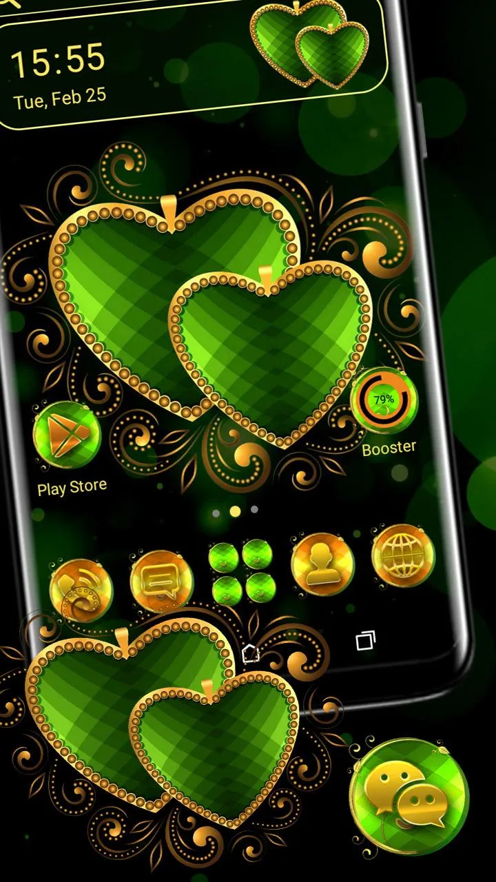 Green Heart Launcher Theme | Indus Appstore | Screenshot