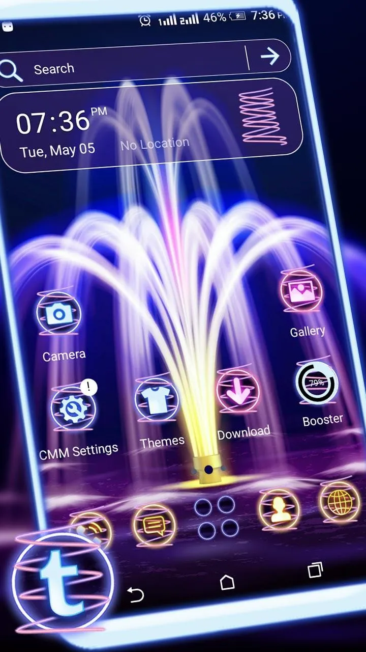 Neon Fountain Light Theme | Indus Appstore | Screenshot