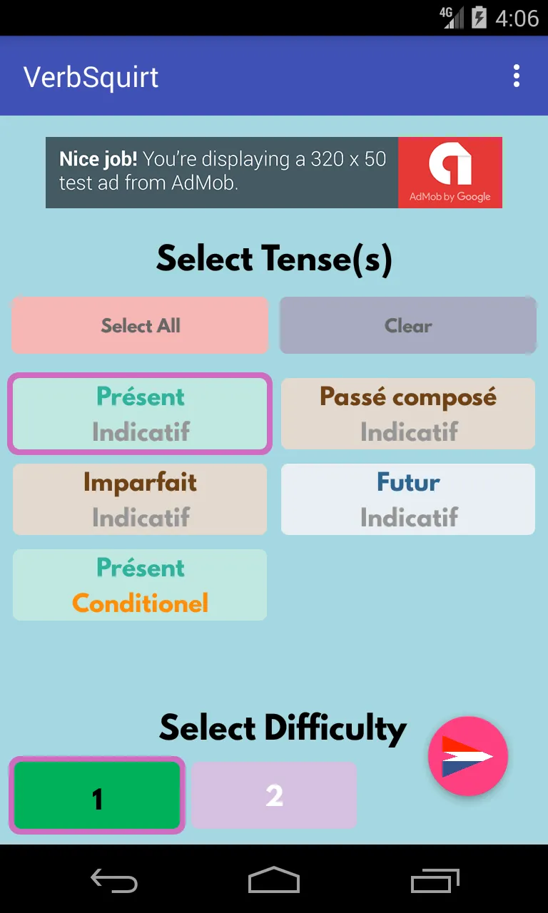 VerbSquirt French Verbs | Indus Appstore | Screenshot