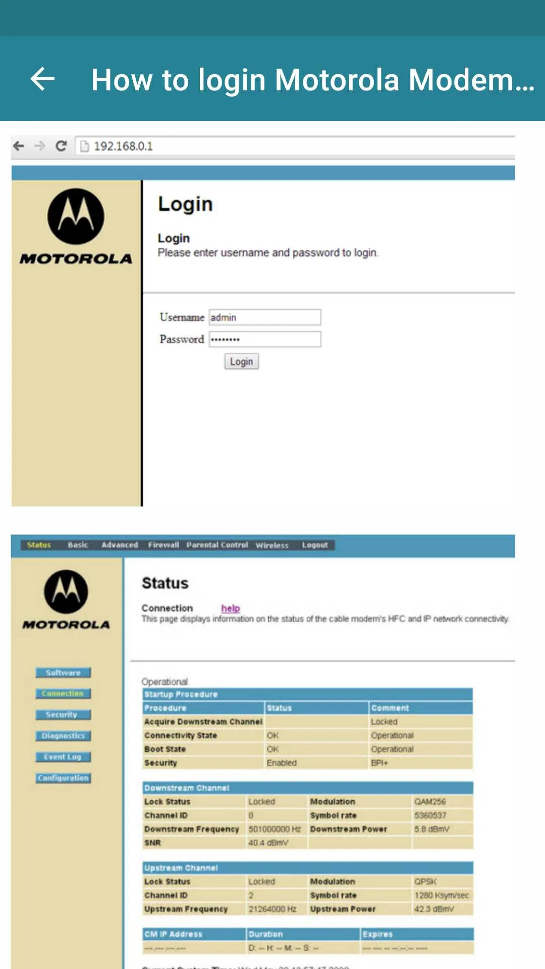 Motorola Modem Router Guide | Indus Appstore | Screenshot