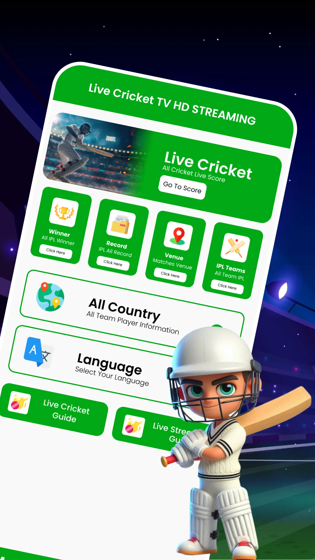 Live Cricket TV HD Streaming | Indus Appstore | Screenshot