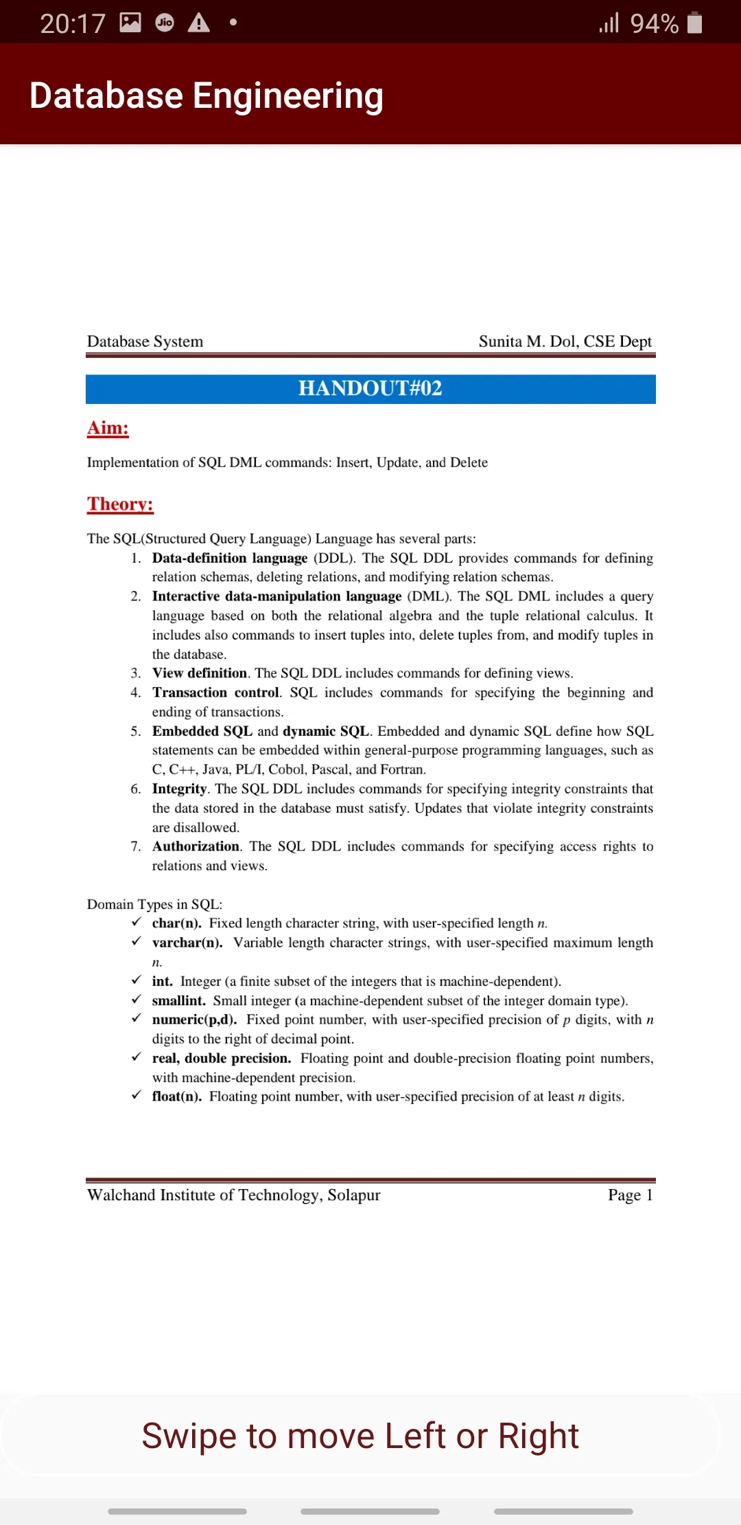 DBE App for Database Engg. | Indus Appstore | Screenshot