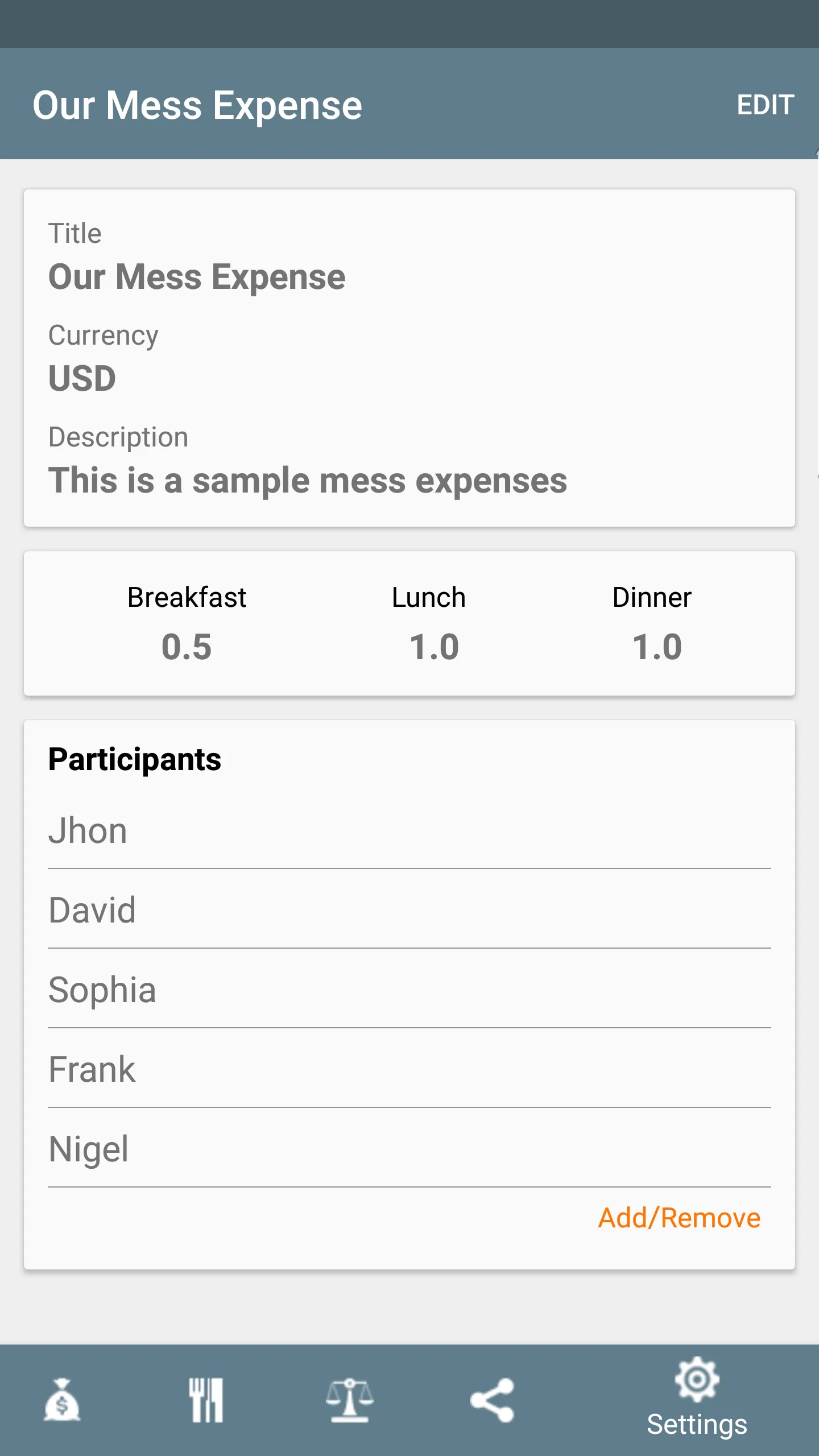 Mess Xpense - track meals | Indus Appstore | Screenshot