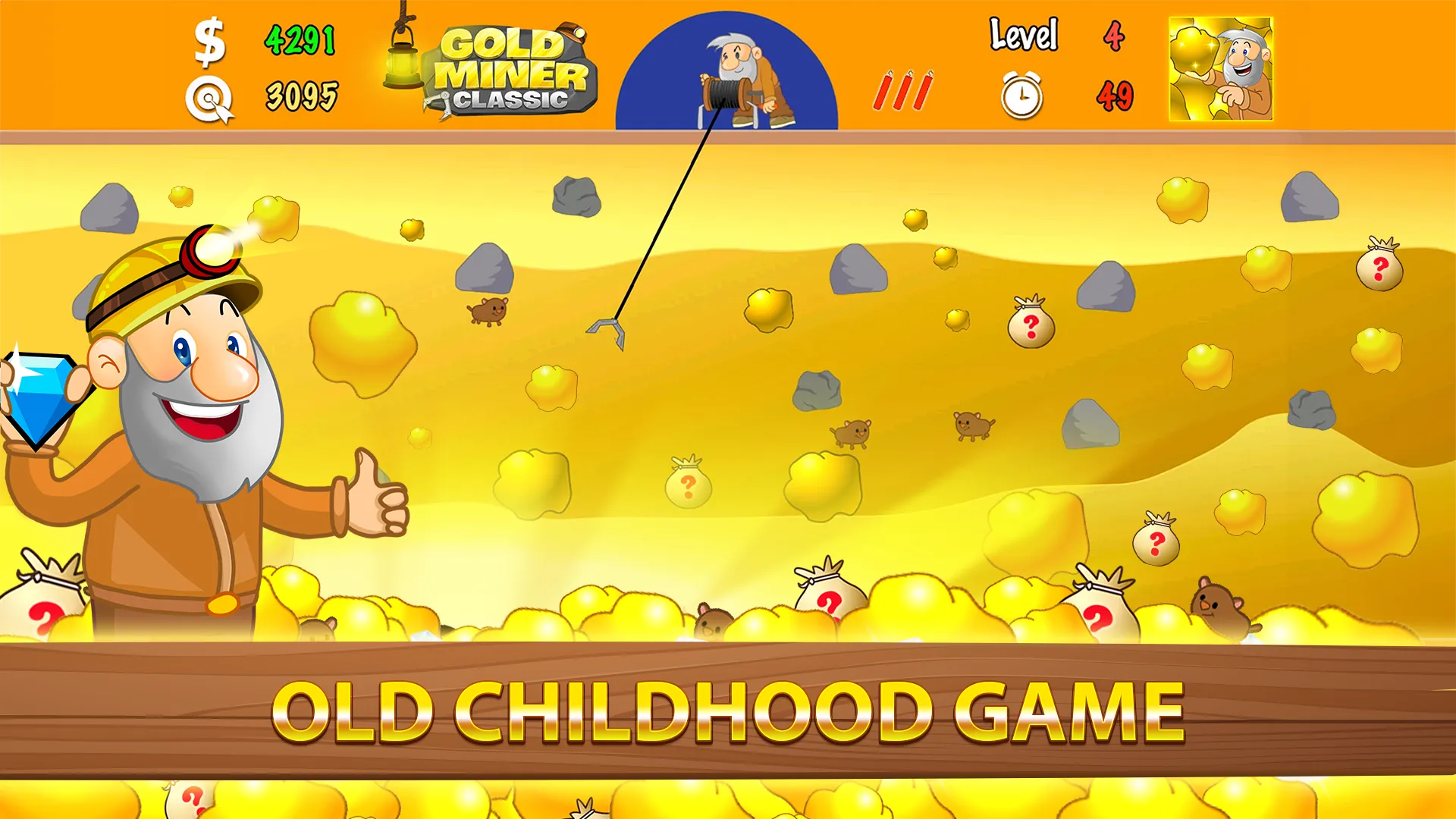 Gold Miner Classic: Gold Rush | Indus Appstore | Screenshot