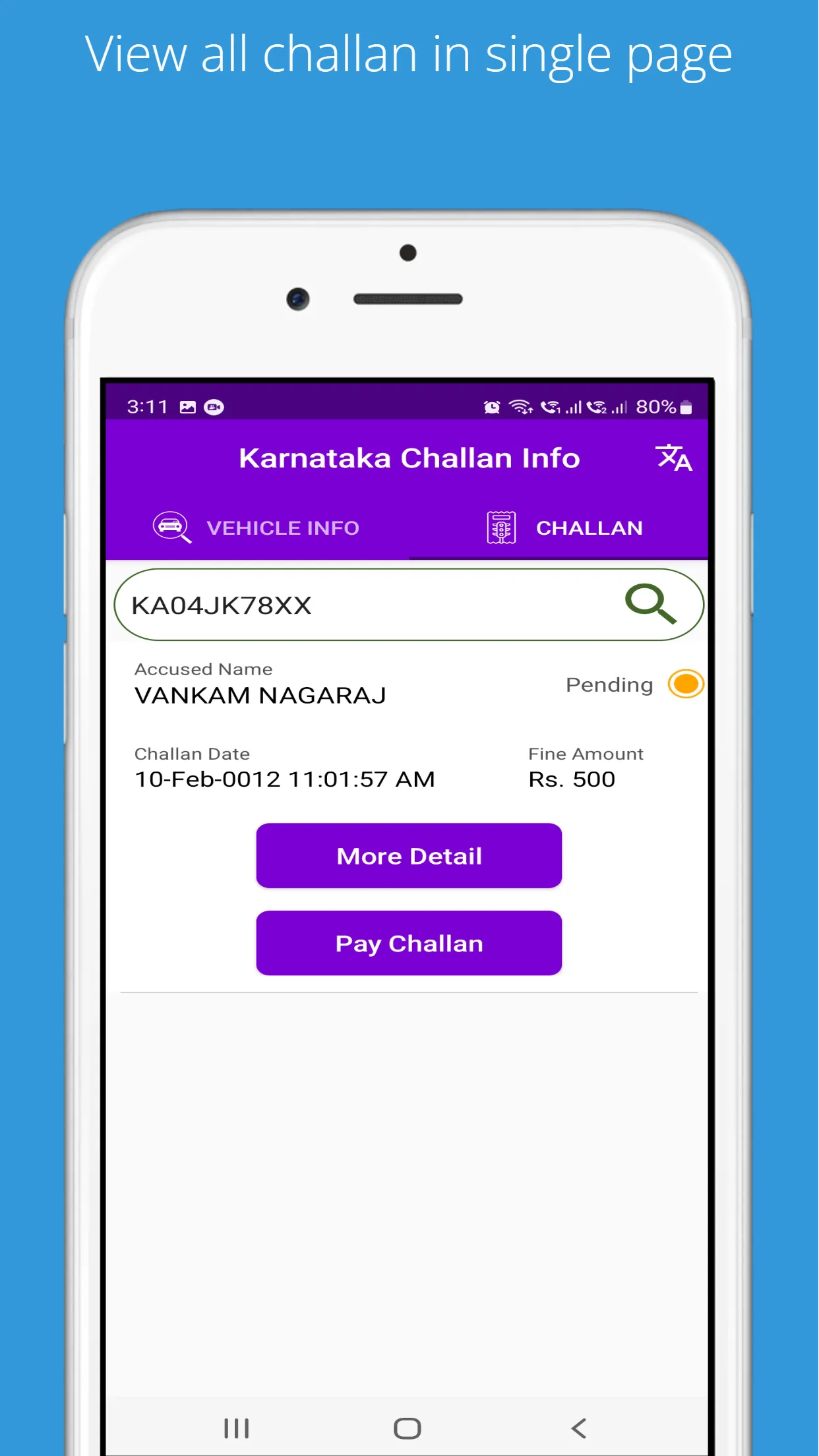 Karnataka Challan info | Indus Appstore | Screenshot