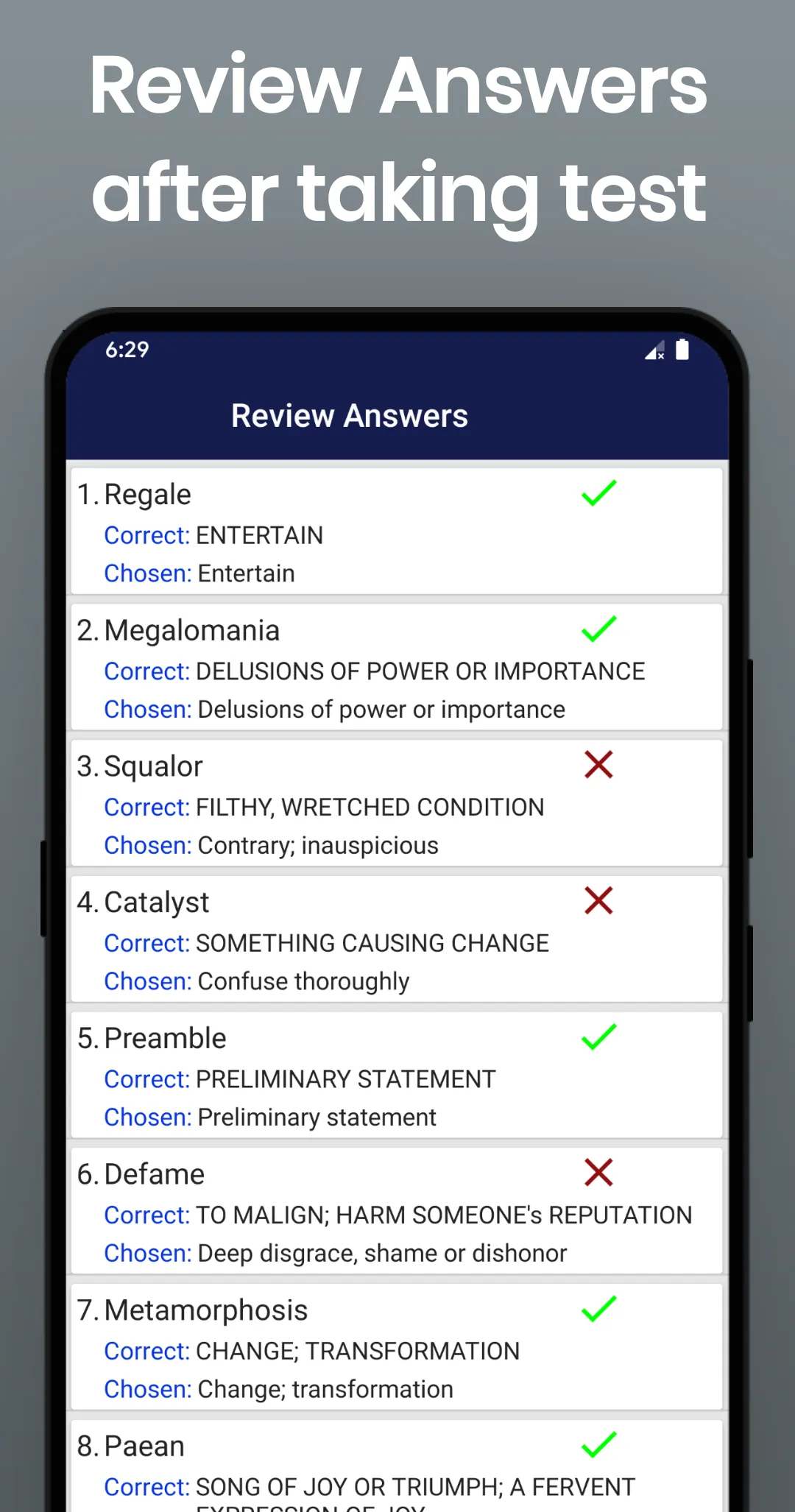 English Vocabulary Test | Indus Appstore | Screenshot