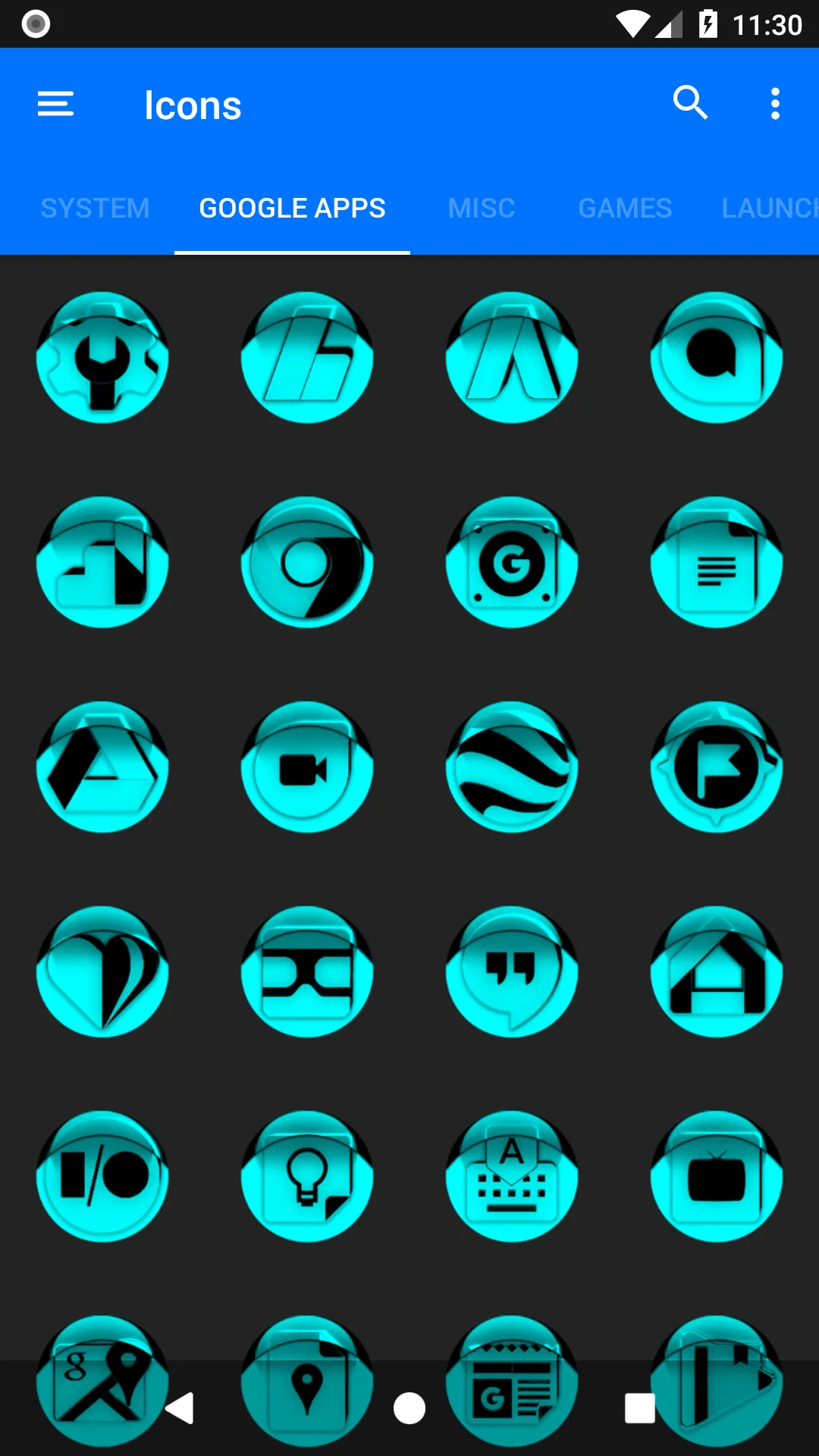 Cyan Icon Pack Style 1 | Indus Appstore | Screenshot