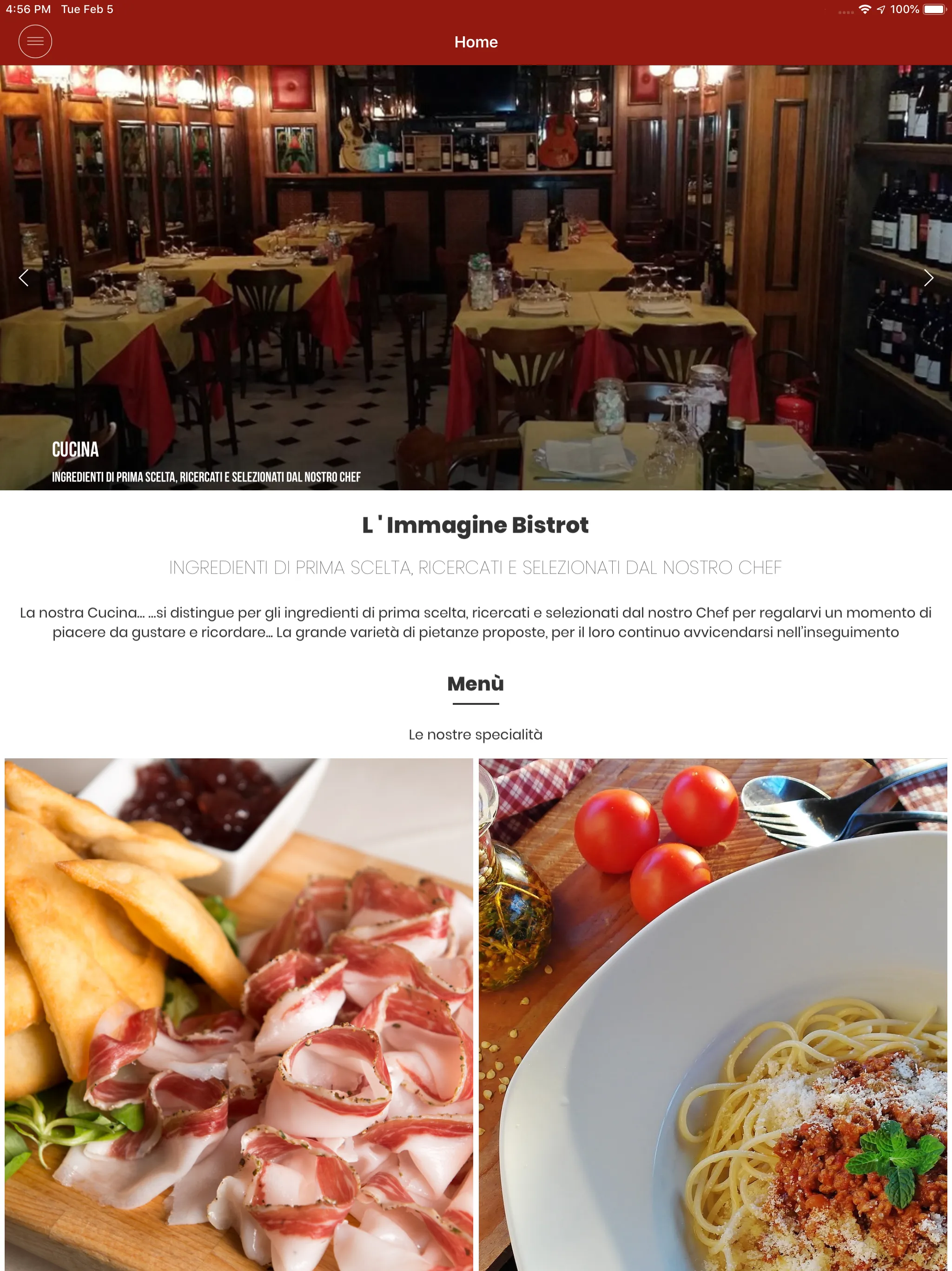 L' Immagine Bistrot | Indus Appstore | Screenshot