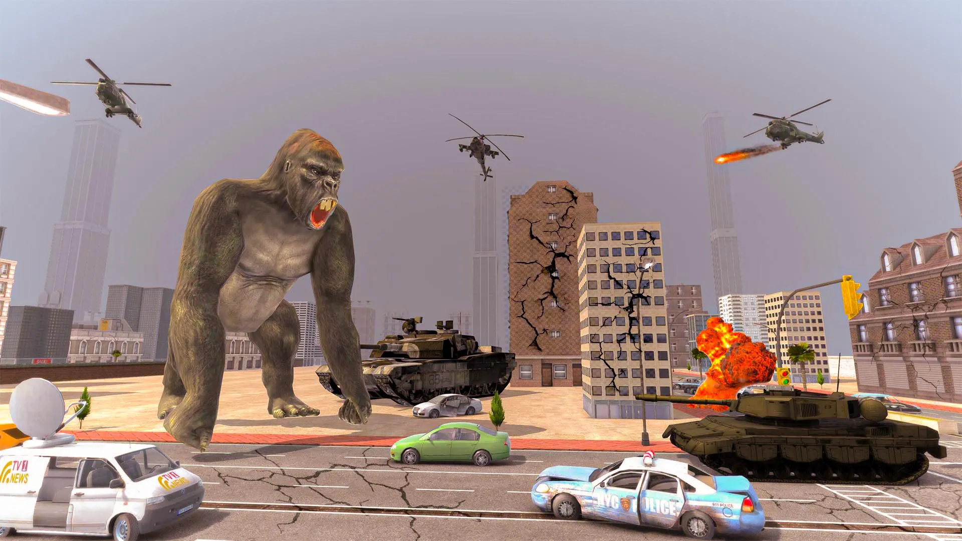 Angry Gorilla City Smasher 3D | Indus Appstore | Screenshot