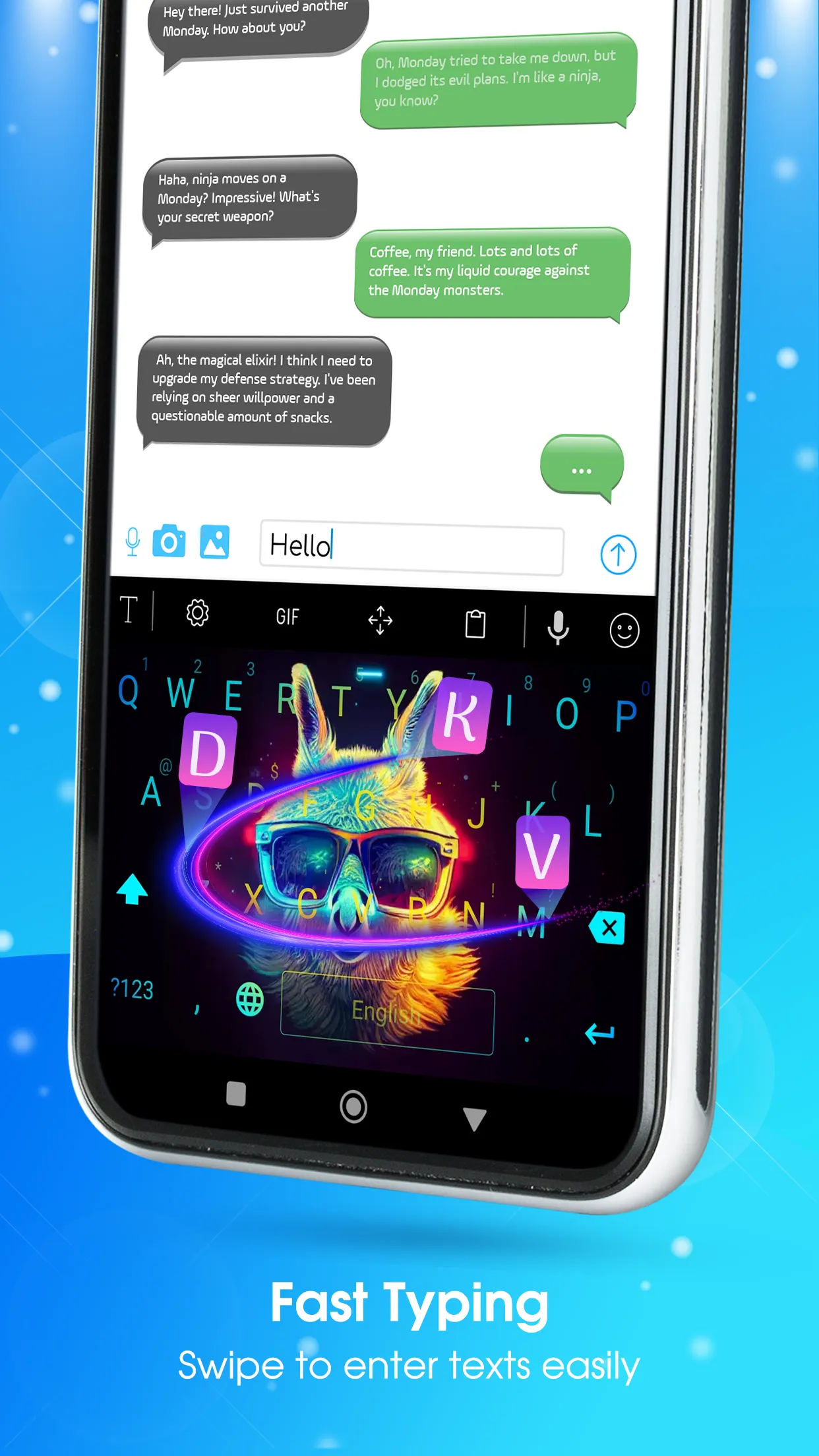 Neon LED Keyboard: RGB & Emoji | Indus Appstore | Screenshot