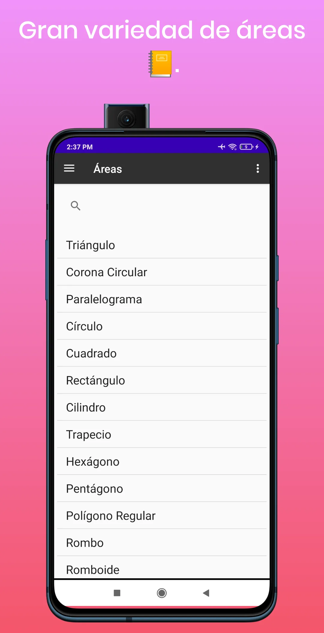 Calculadora Áreas, Peri y Vol | Indus Appstore | Screenshot