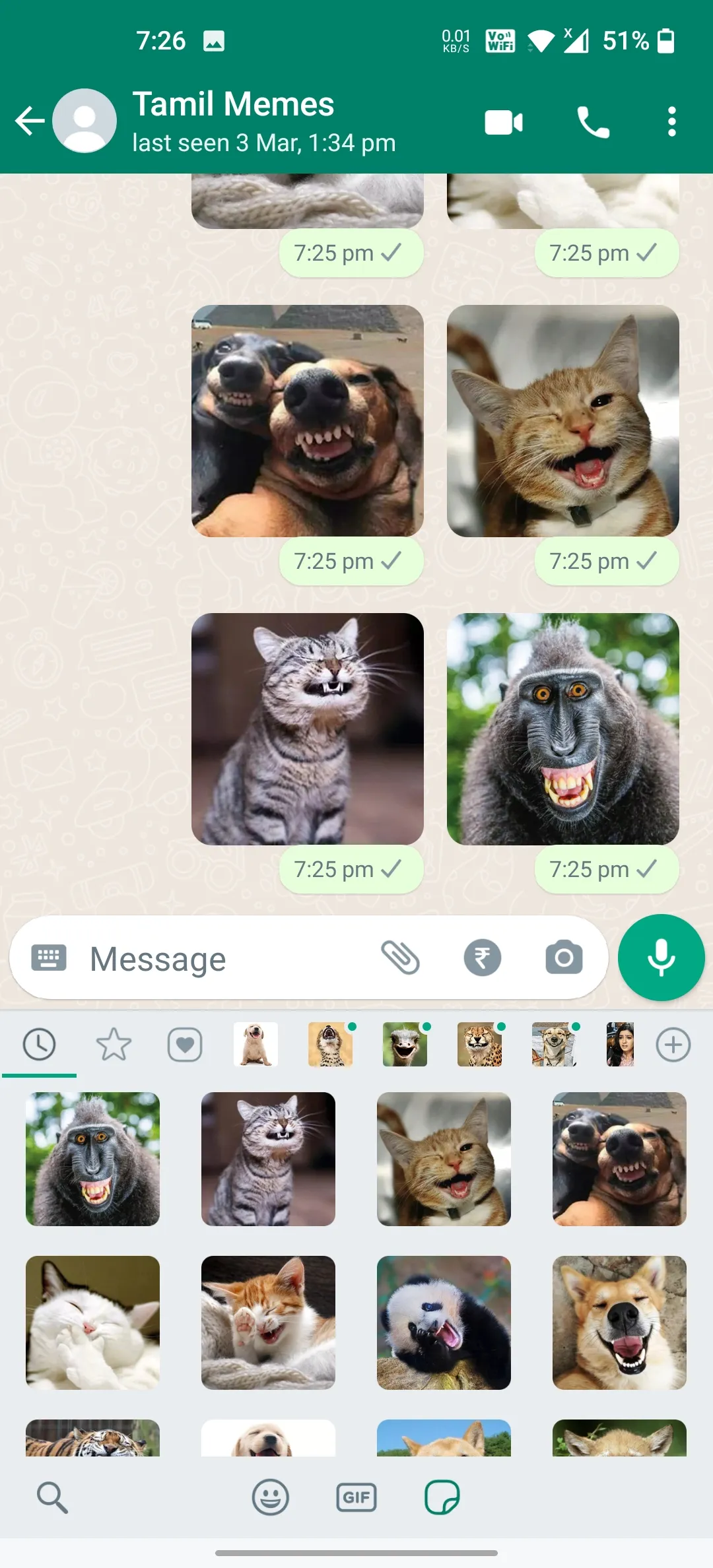 Animals Laughing Stickers | Indus Appstore | Screenshot